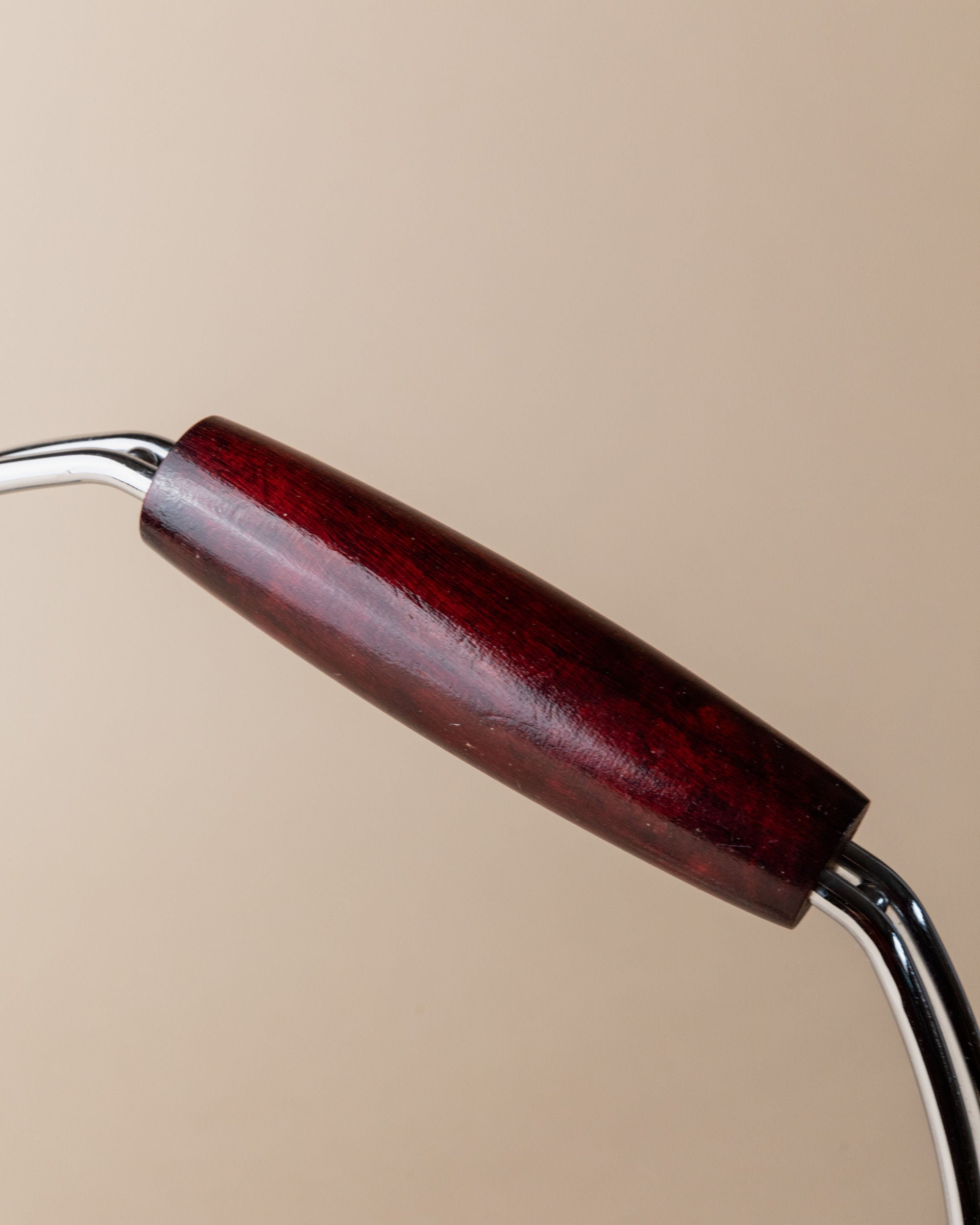 Chrome Bottle Holder with Wood Handle 1980s