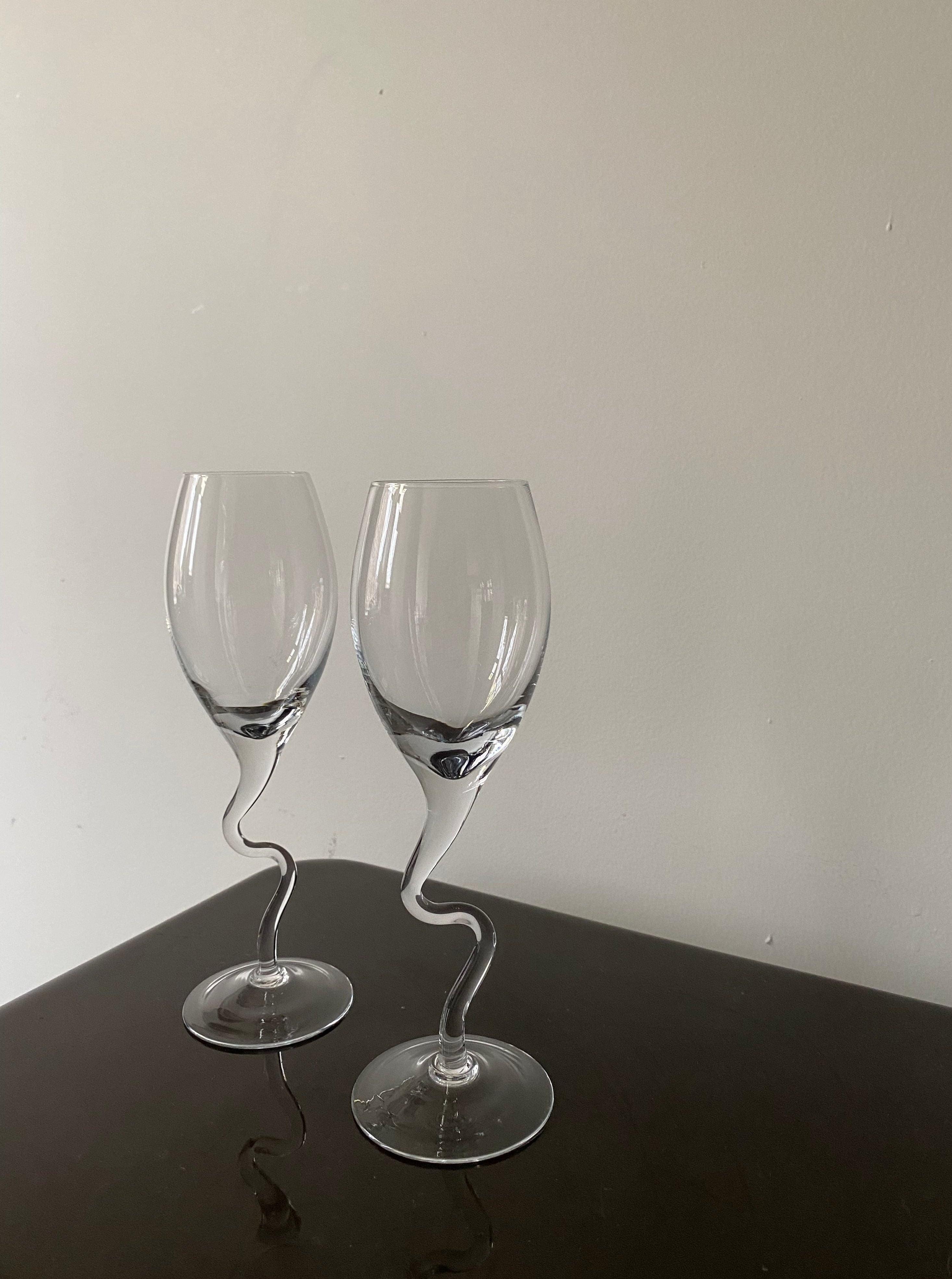 Wine Glasses Set Of Vintage 80s Champagne Glasses Les Objets Amsterdam