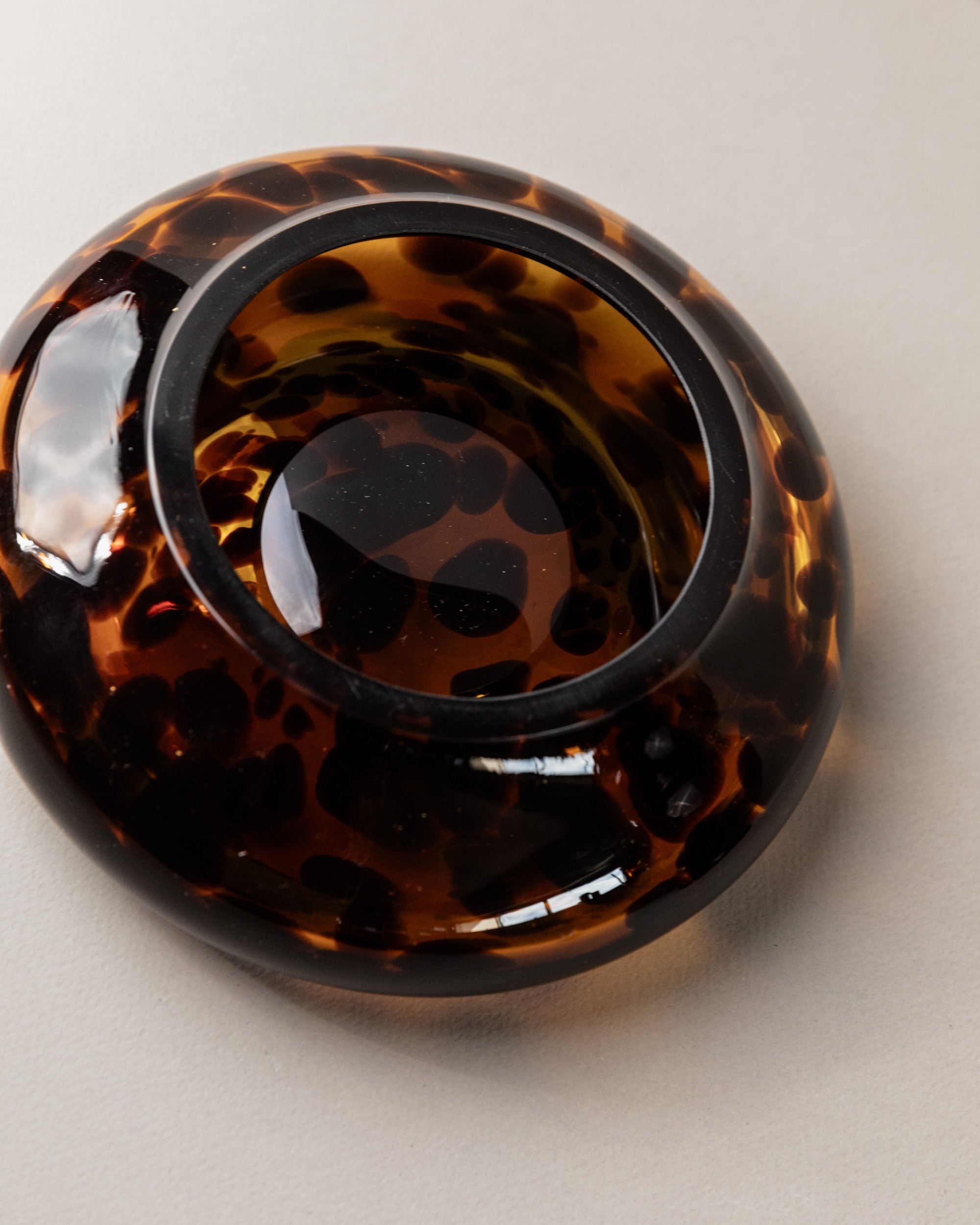 Set of Murano Glass Vase and Bowl - Tortoise,  Italy 80s
