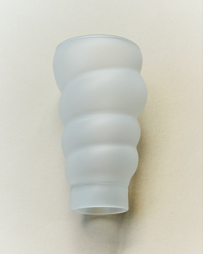 Paguro satin glass water tumbler with ribbed texture detail