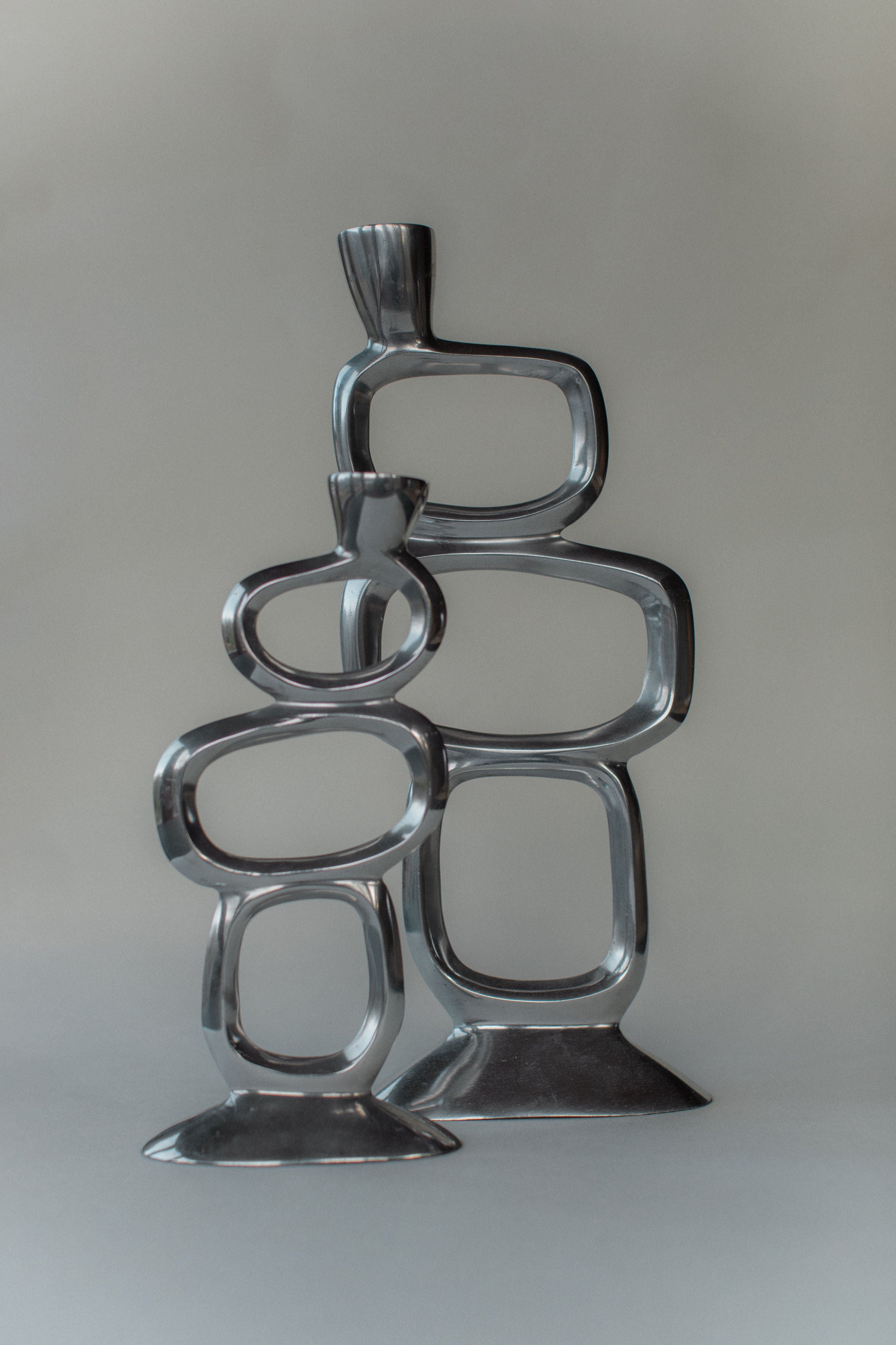 Pair of Brutalist Candleholder by Matthew Hilton 70s