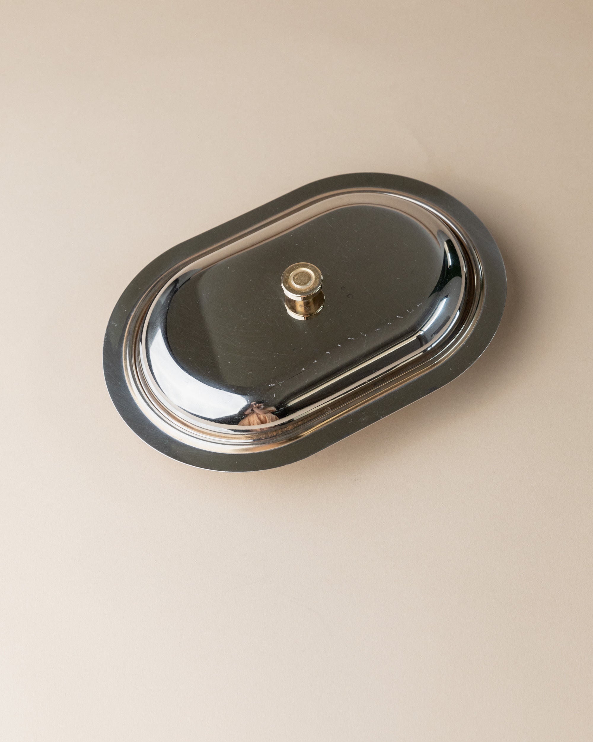 Stainless Steel Butter Dish, Italy 1970s