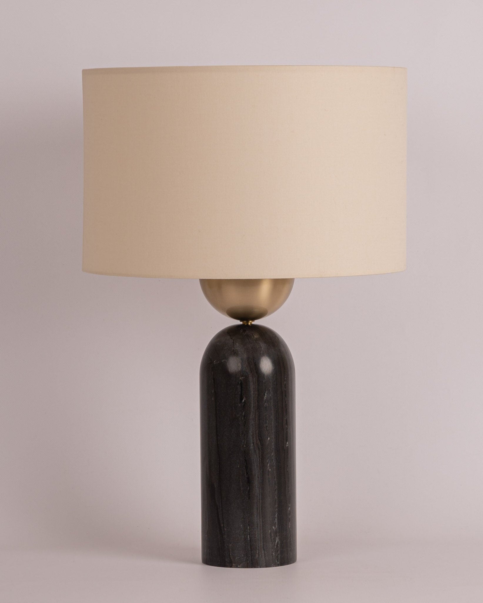 'Peona' Table Lamp in Black Marble