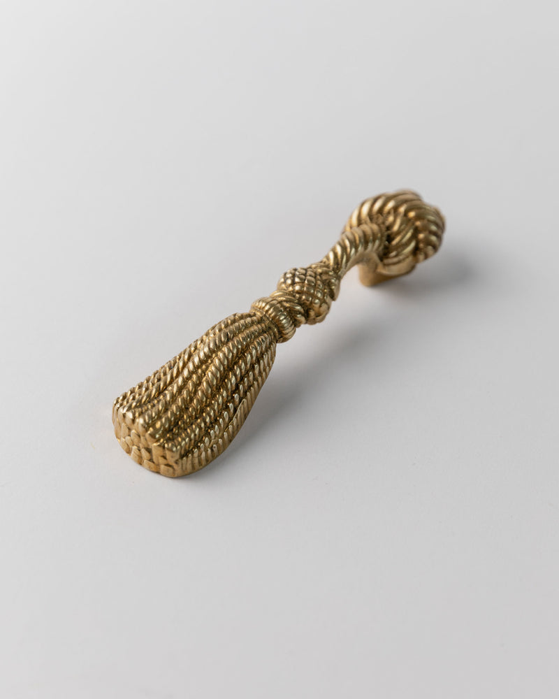 Vintage brass rope-textured bottle opener from 1970s Italy