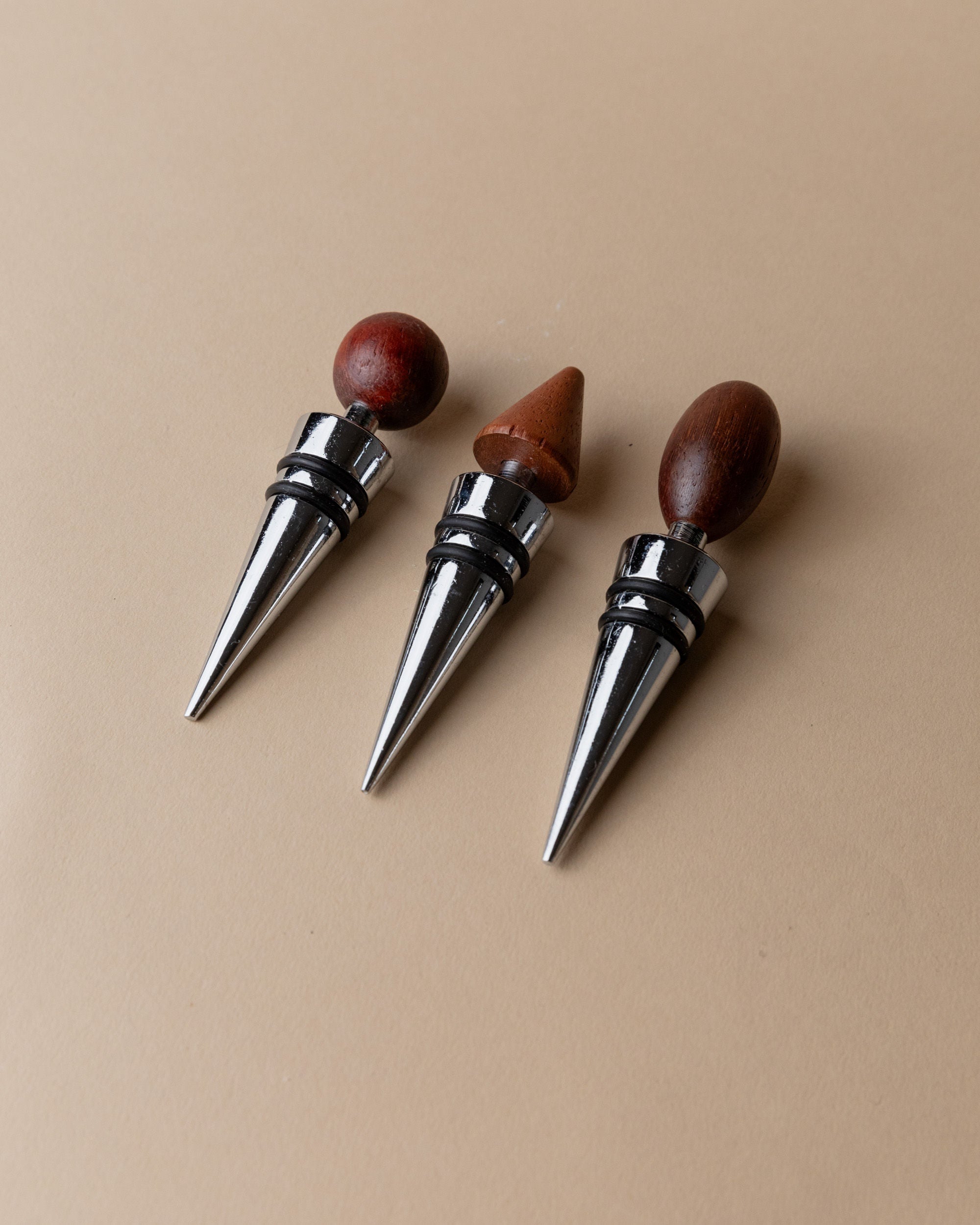 3 Bottle Stoppers, Mid Century Italy 1980s