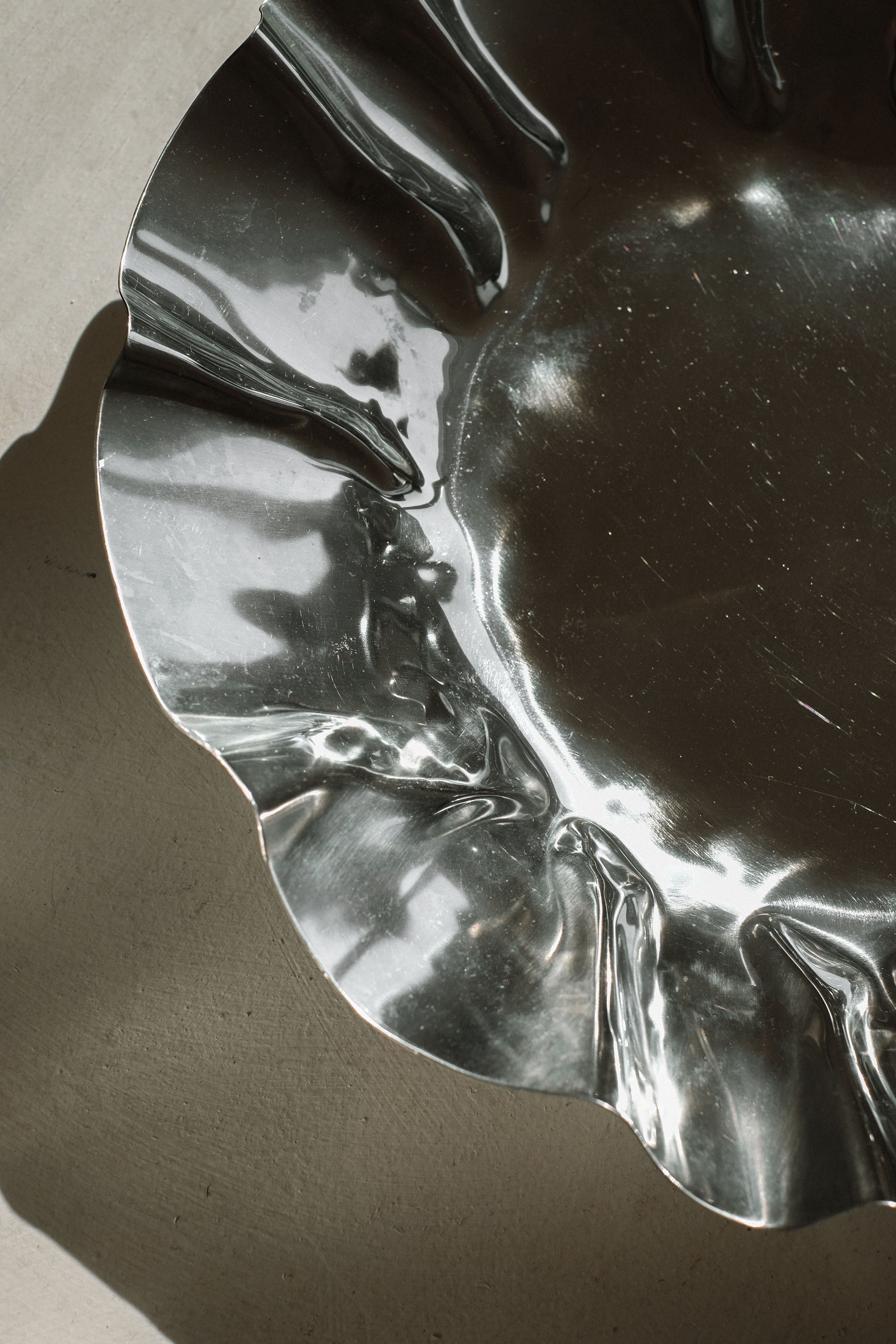 Large Folded Chrome Bowl