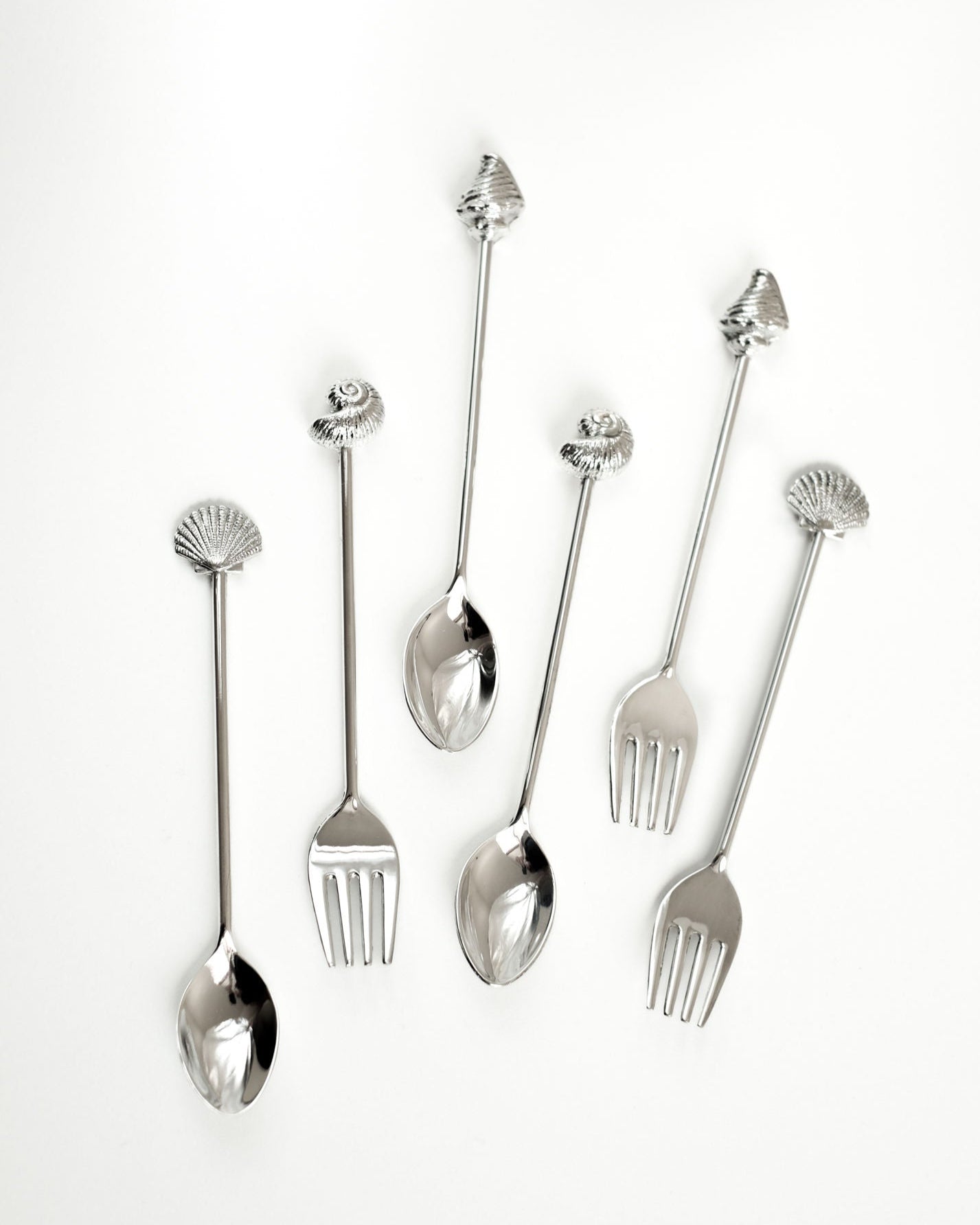 Silver-Plated Seashell Cutlery Set