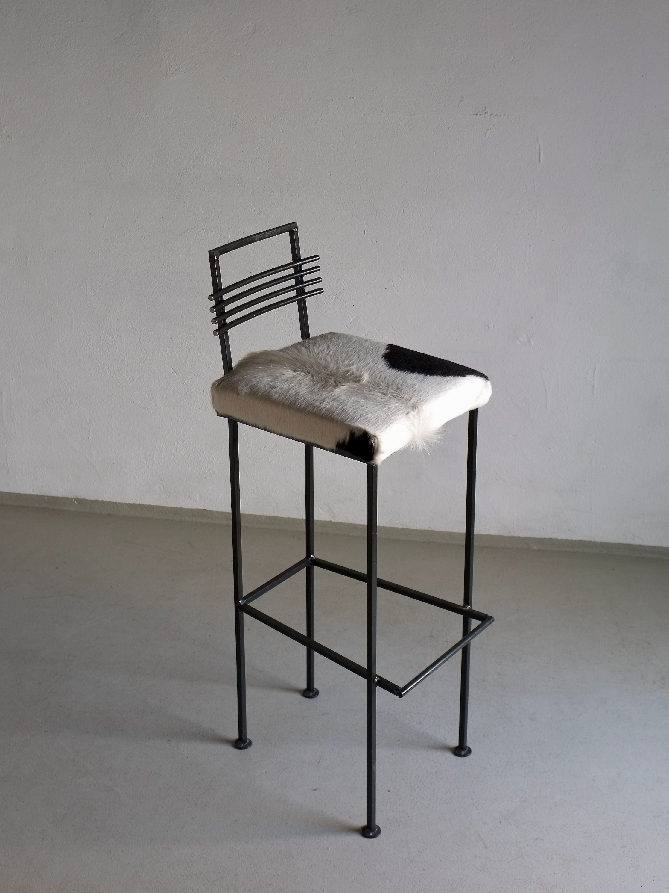 3 Wrought Iron Bar Stools by Olsson & Dam 1990s