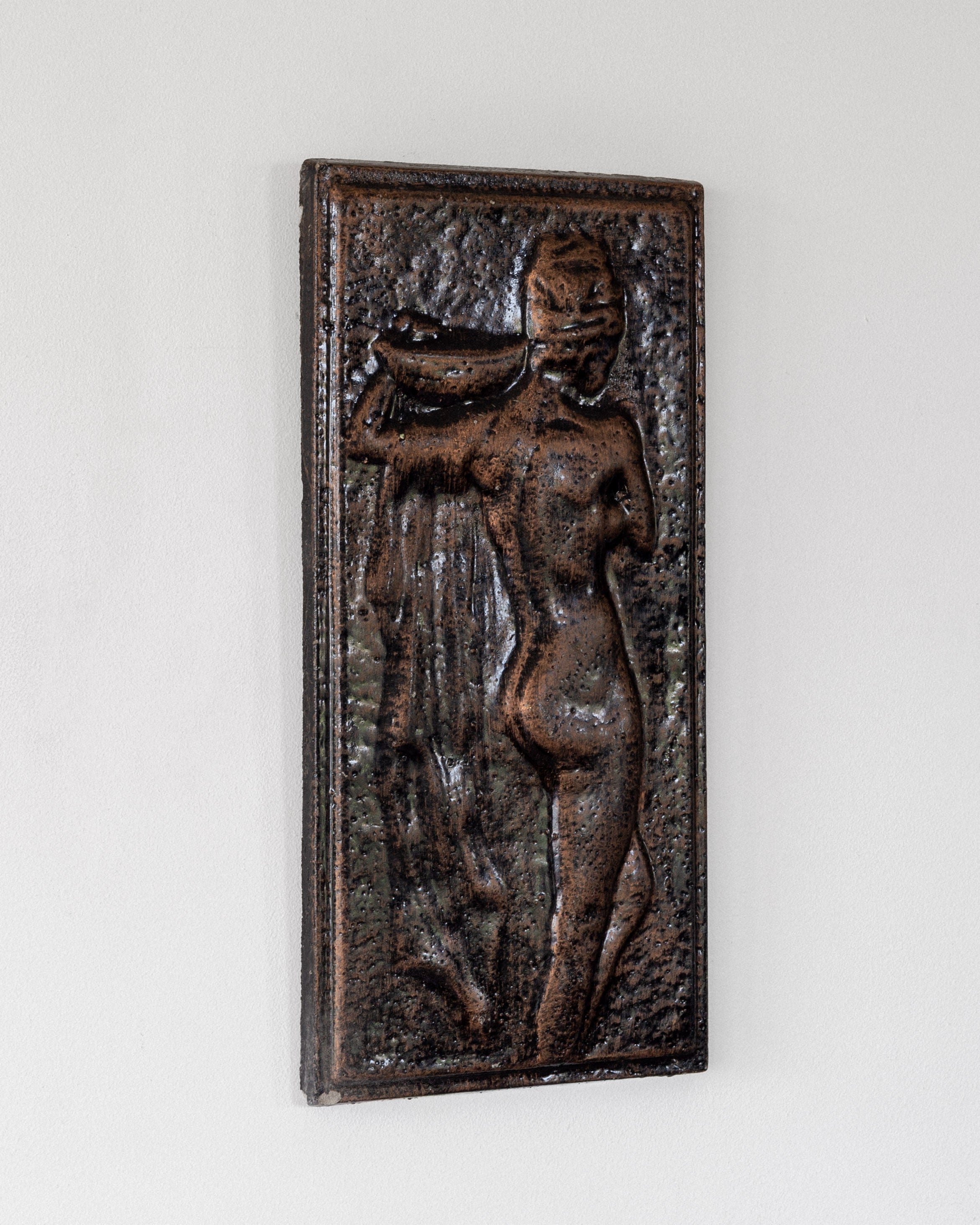 Vintage Ceramic Female Figure Relief