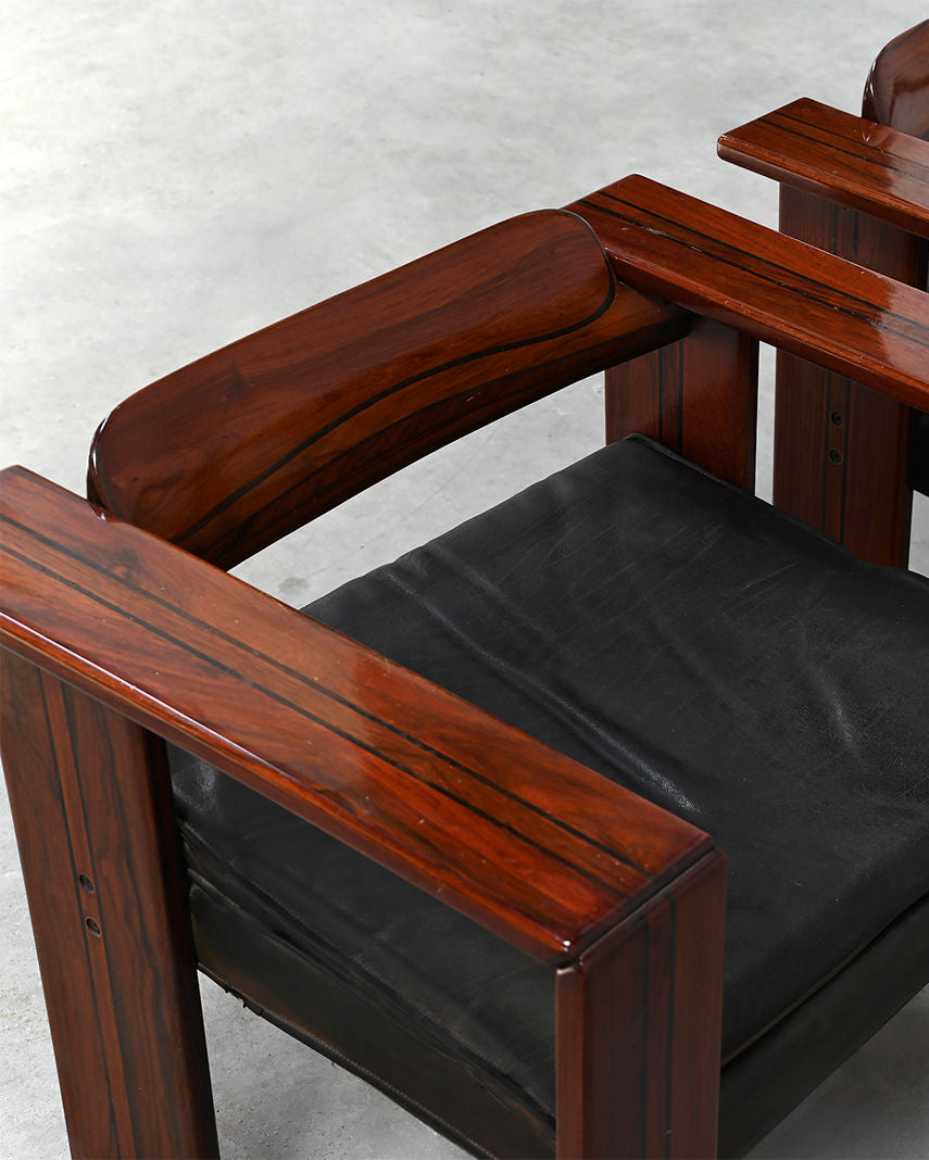 Tobia & Afra Scarpa Pair of Artona Lounge Chairs for Maxalto, Italy, 1970s