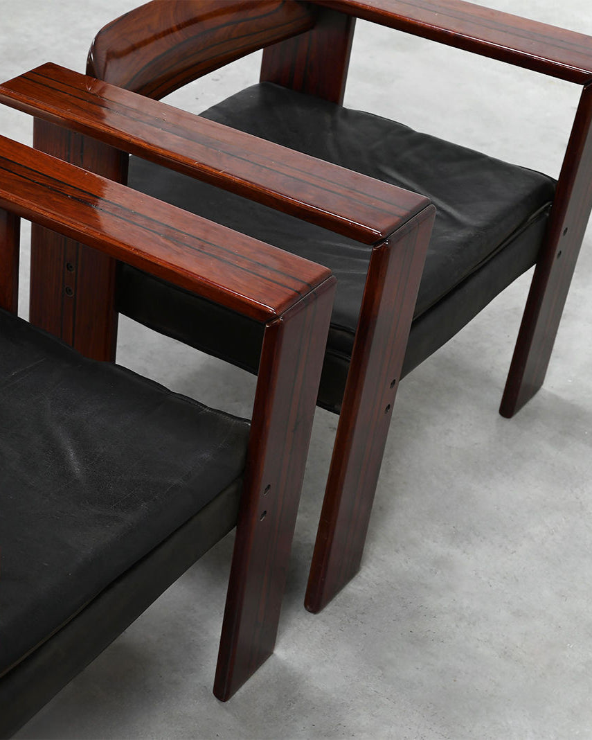 Tobia & Afra Scarpa Pair of Artona Lounge Chairs for Maxalto, Italy, 1970s