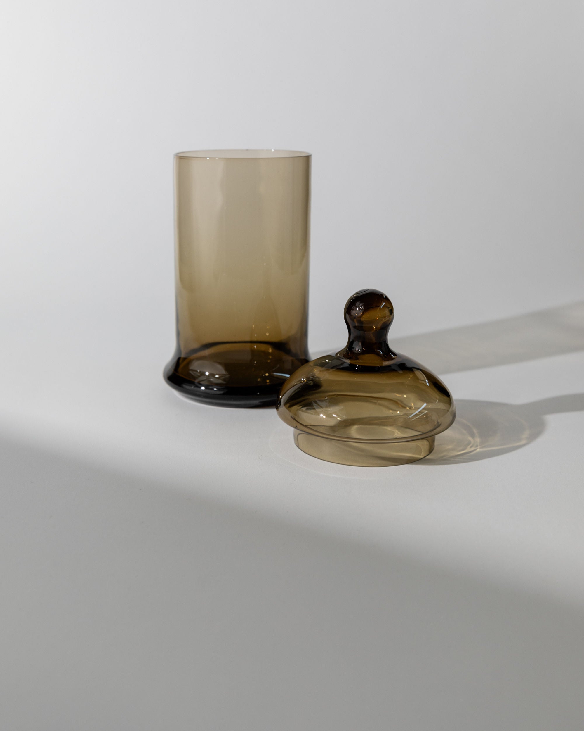 Amber Glass Lidded Box, Italy 1970s