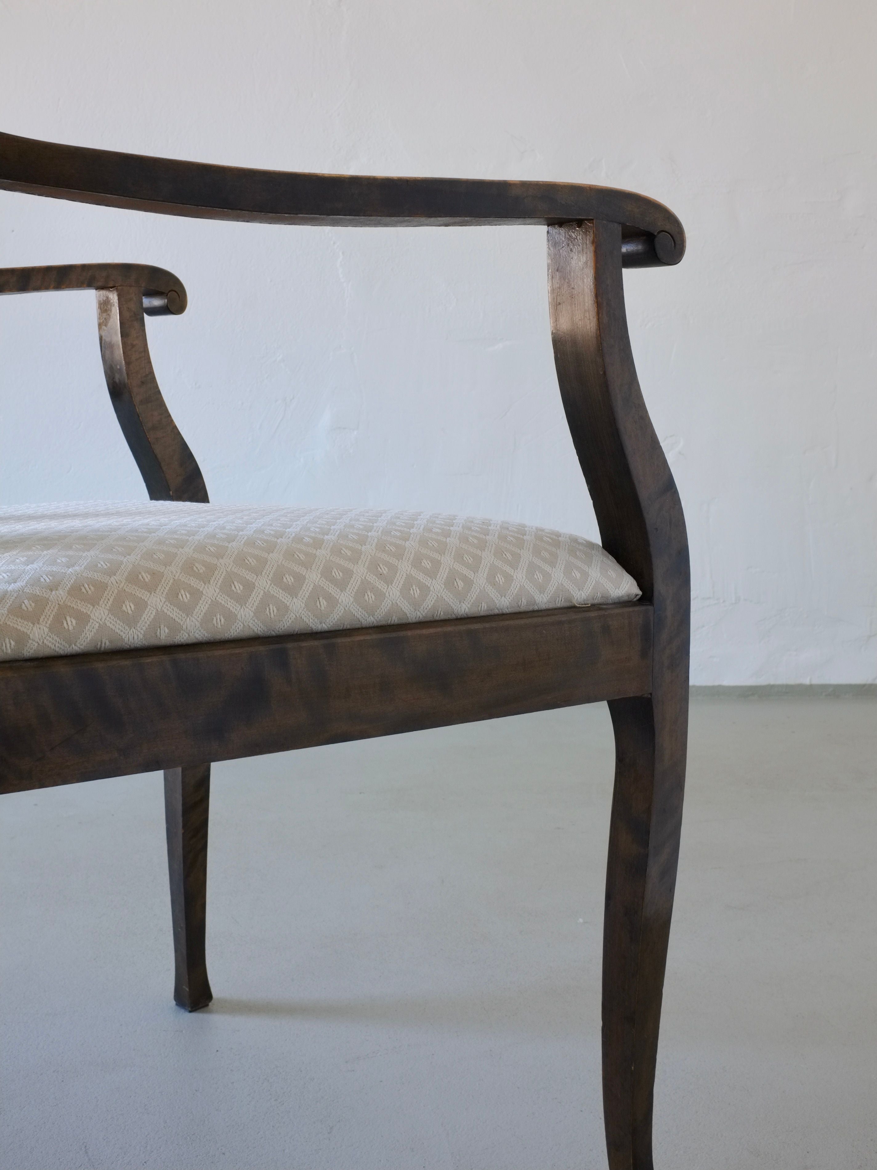Swedish Grace Satin Birch Dining Chairs, Set of 6, 1920s