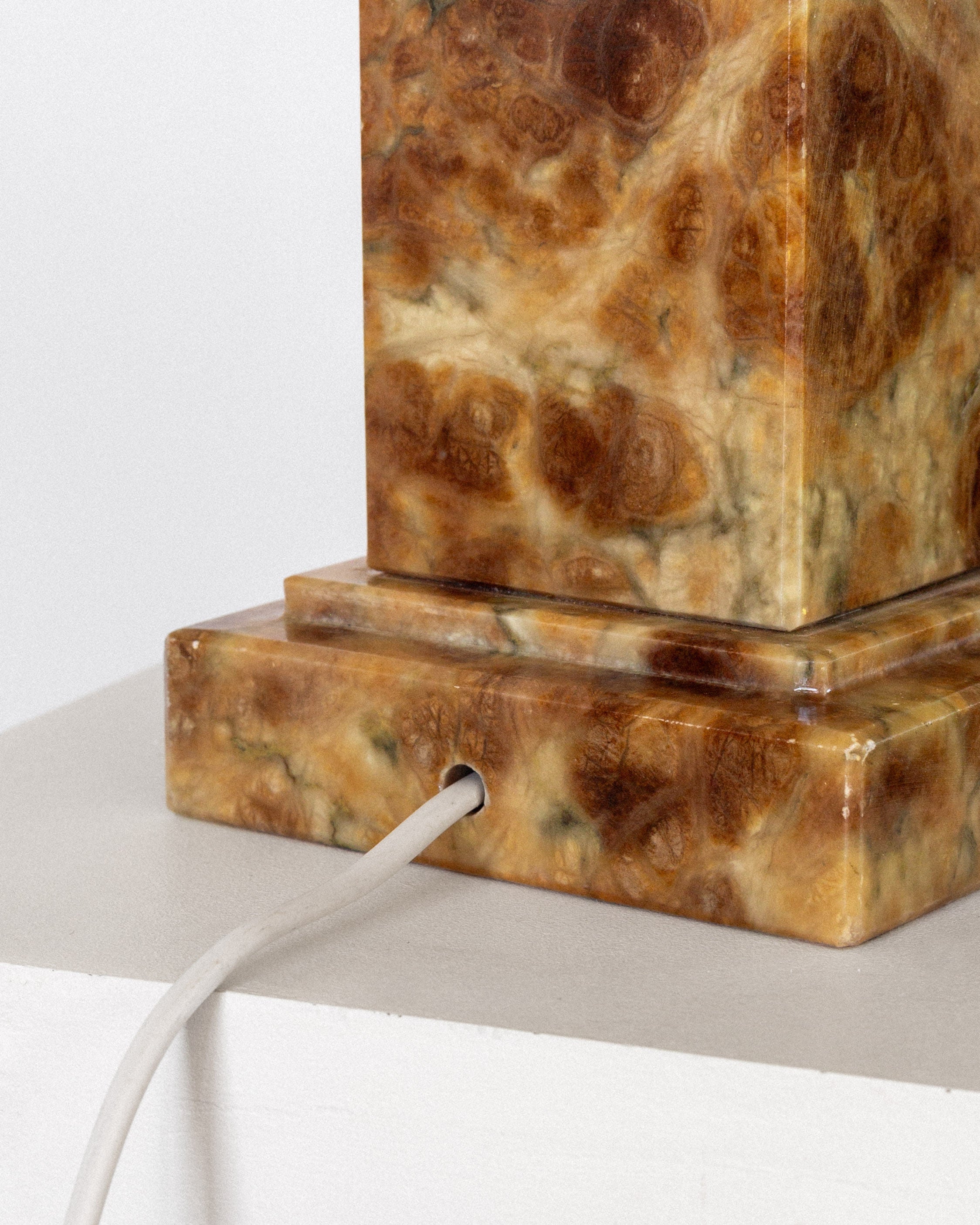 Italian Alabaster Chess Piece Table Lamp, 1970s