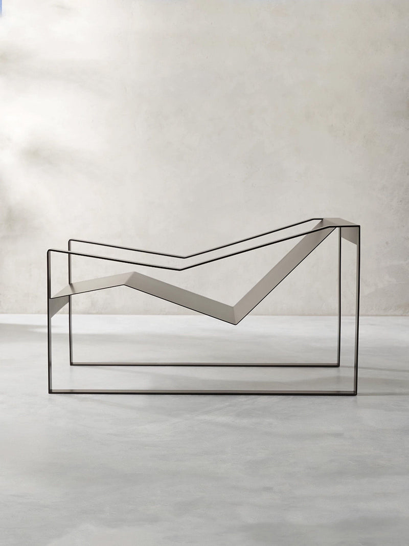 Transparent acrylic Suspendu lounge chair geometric frame design