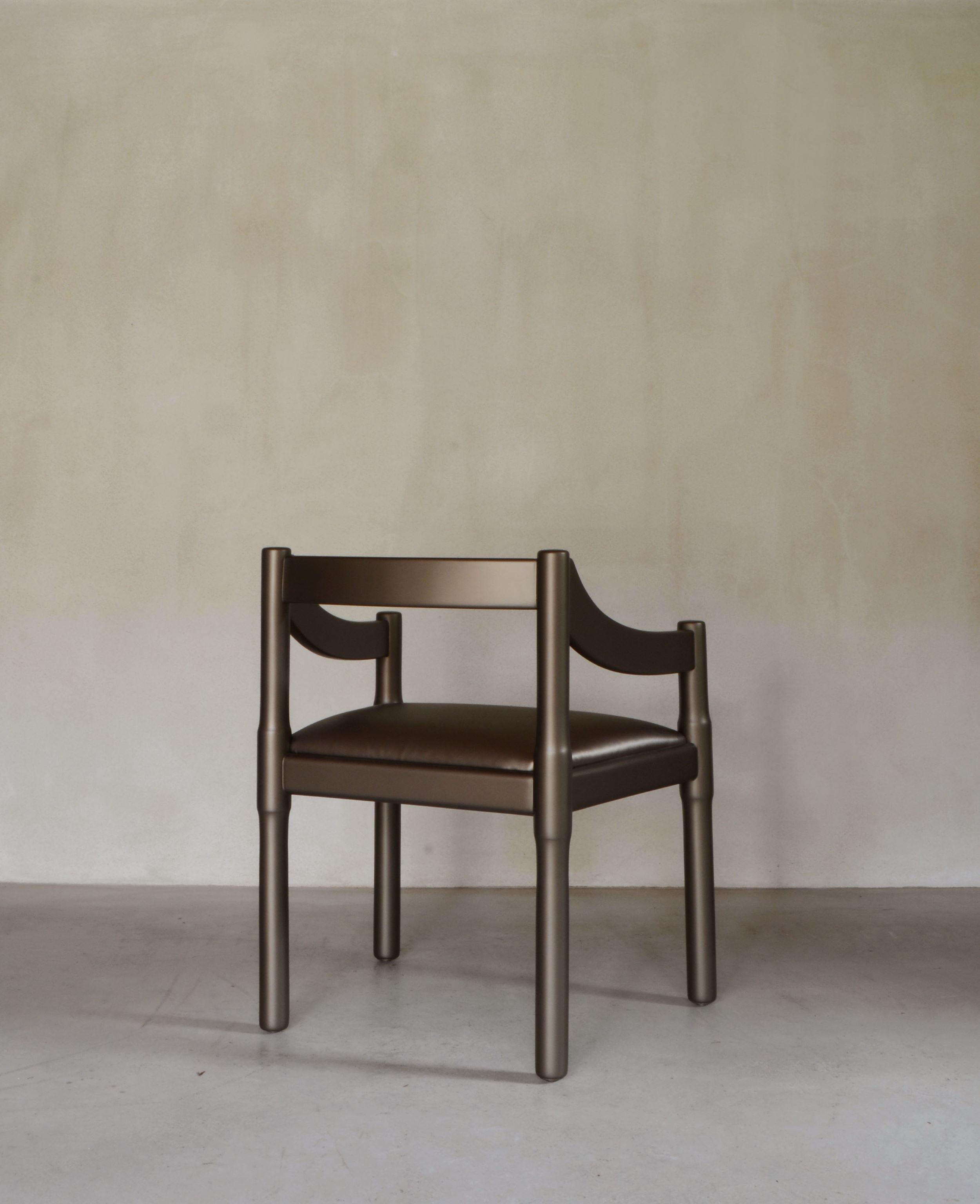 892 Carimate Chair by Vico Magistretti for Cassina, ca 1970 Bronzed