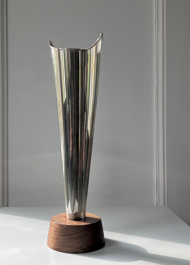  Tall and Sleek Silver Vase Designed by Tapio Wirkkala