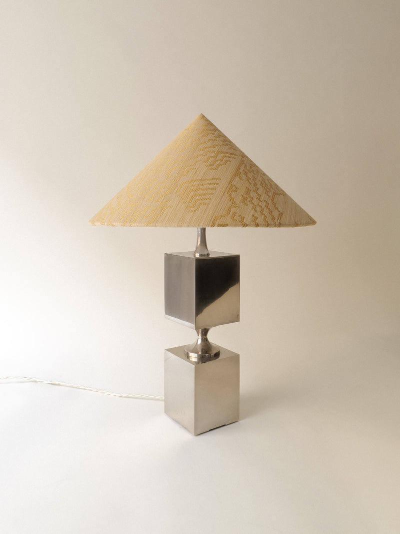 Vintage Barbier double box table lamp with triangular shade 1970s