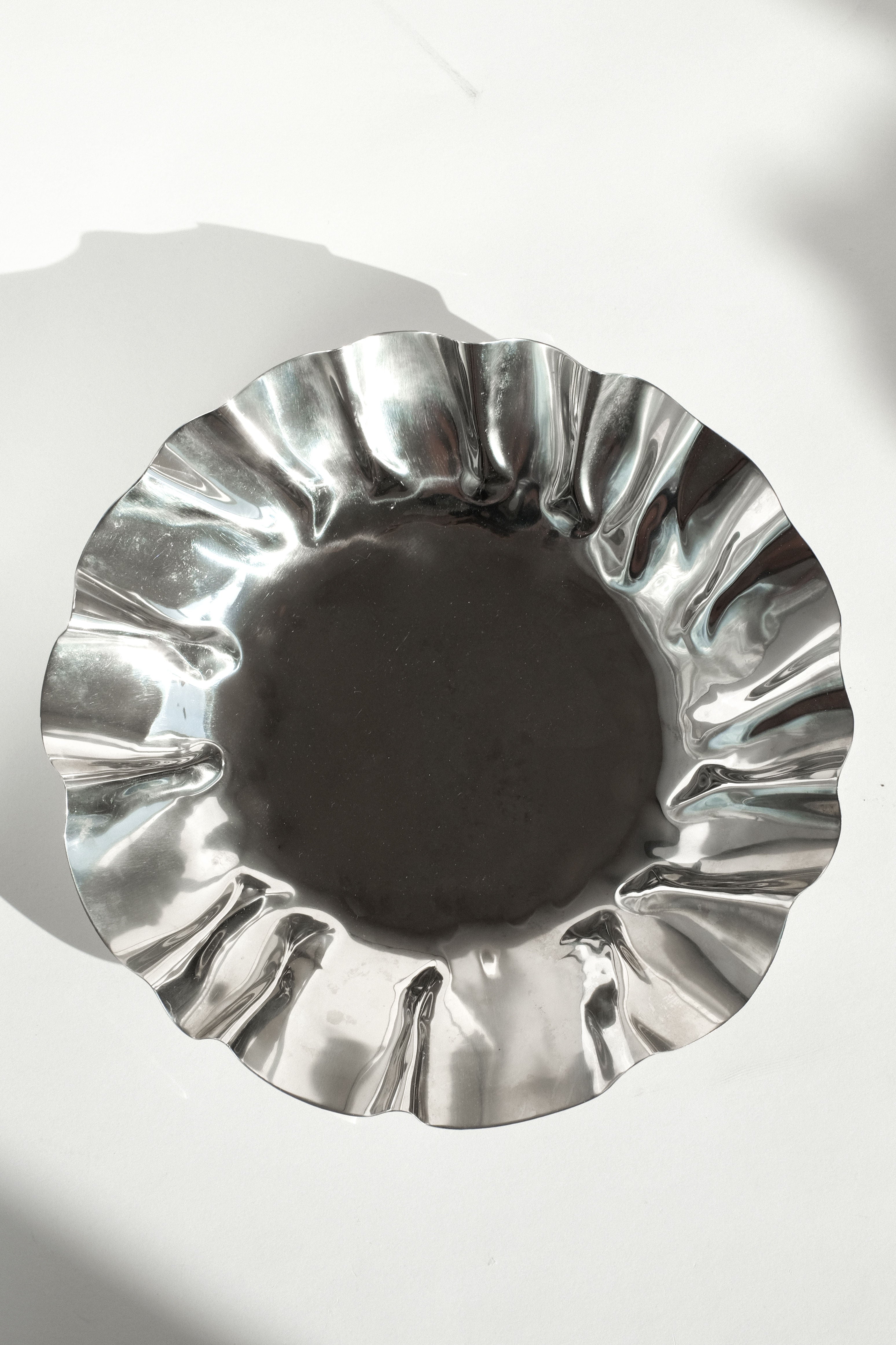 Large Folded Chrome Bowl