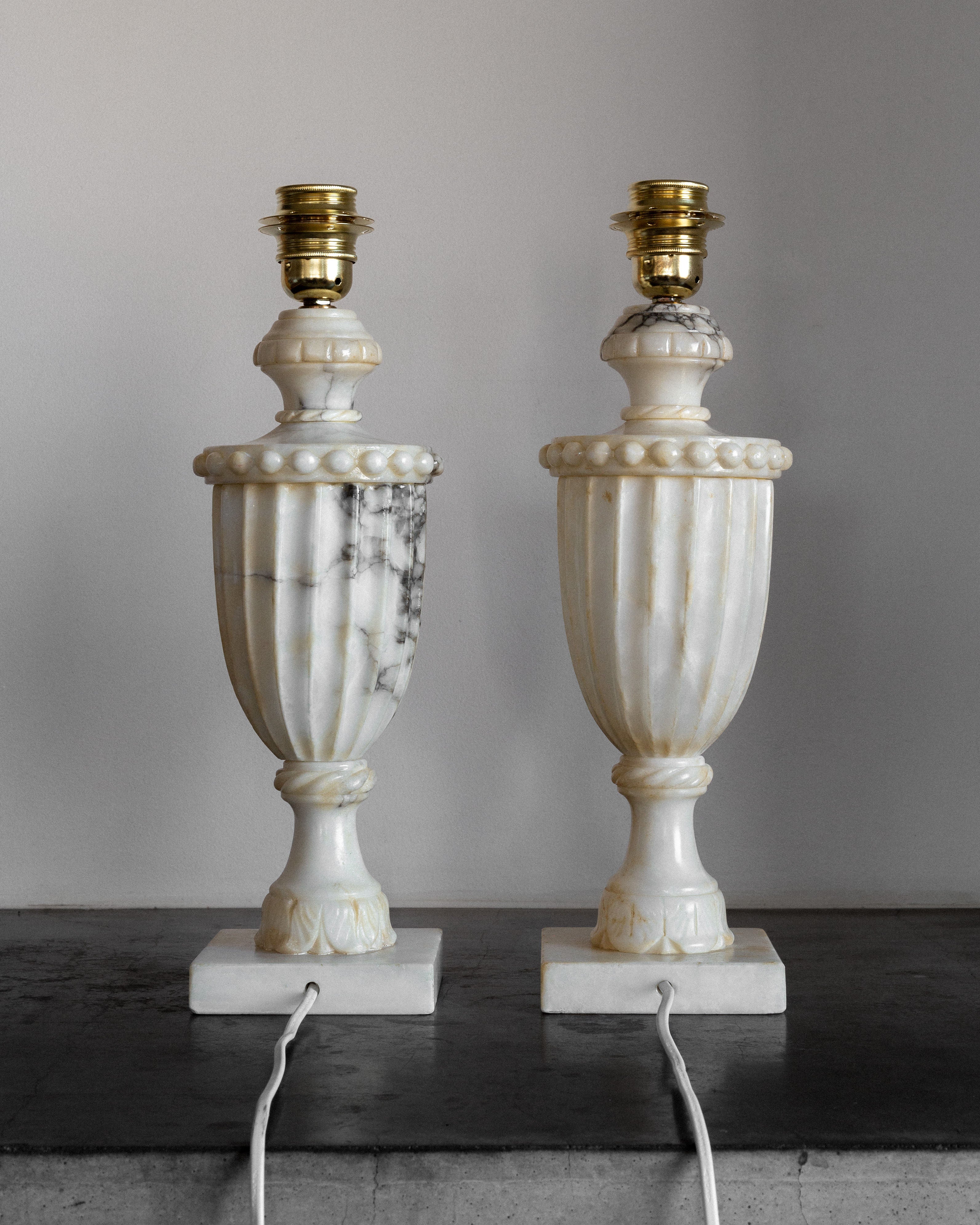 Pair of Italian Alabaster Table Lamps