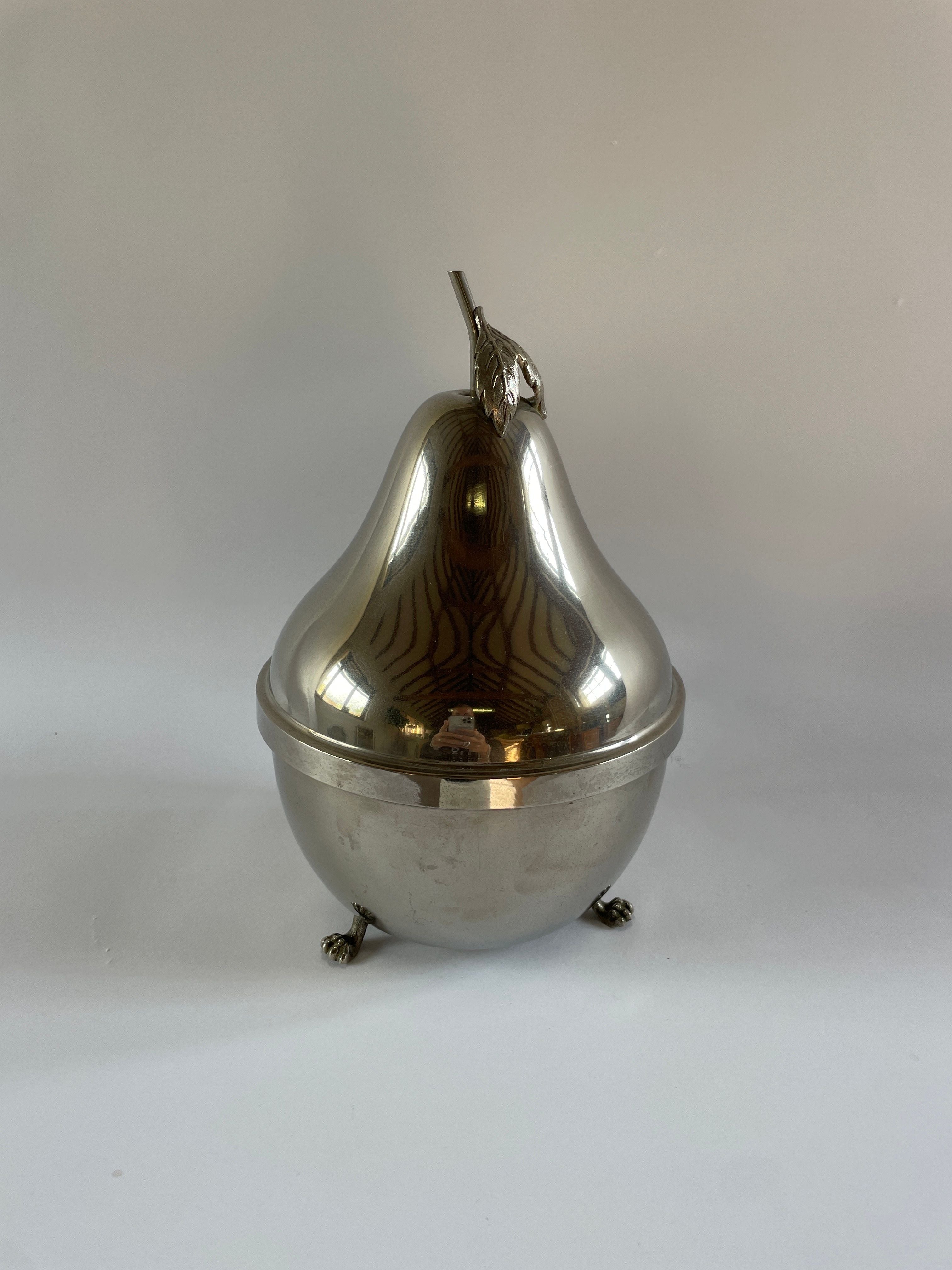 Vintage MCM Silver high quality Pear Cannister