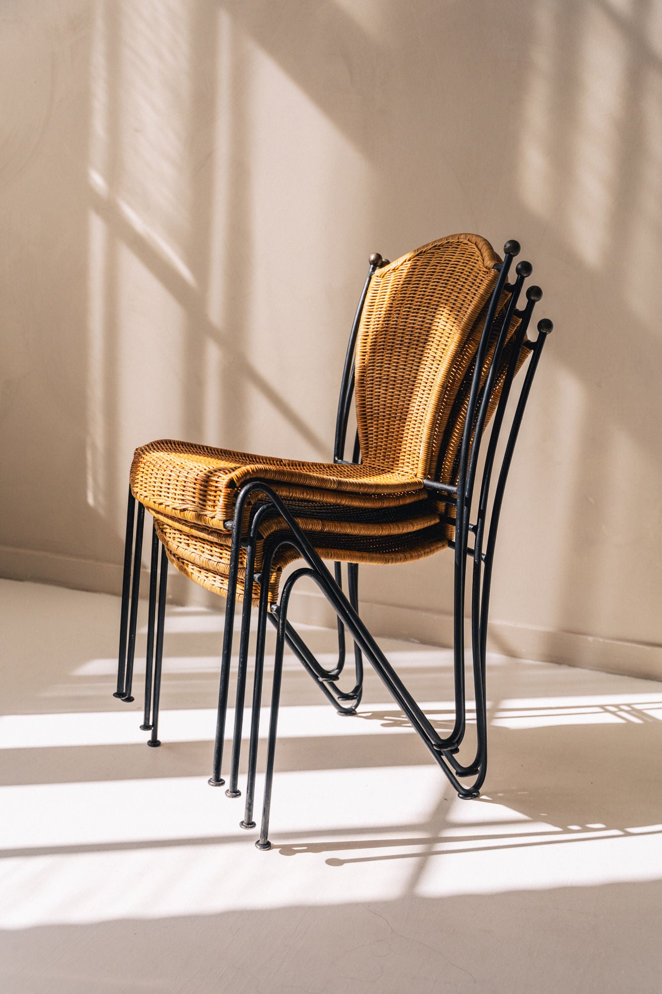Frederic Weinberg Wicker Chairs, 1950s