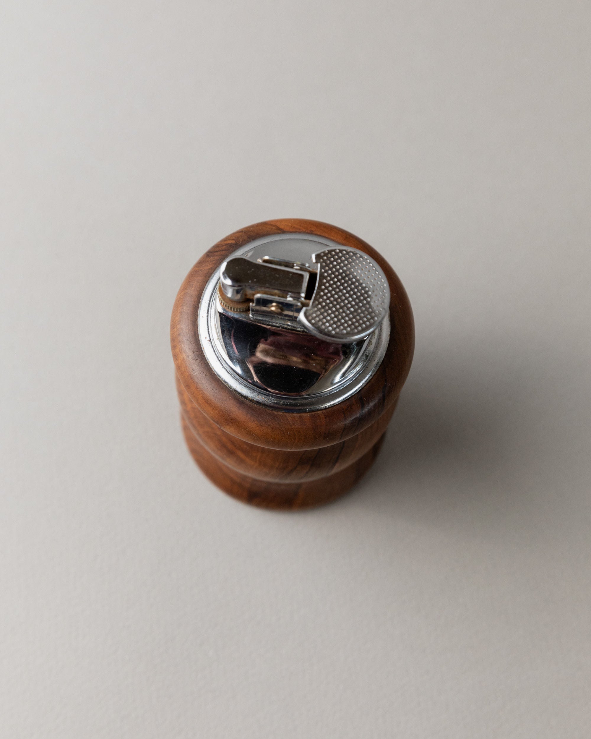 Curved Wooden Table Lighter, Italy 1960s