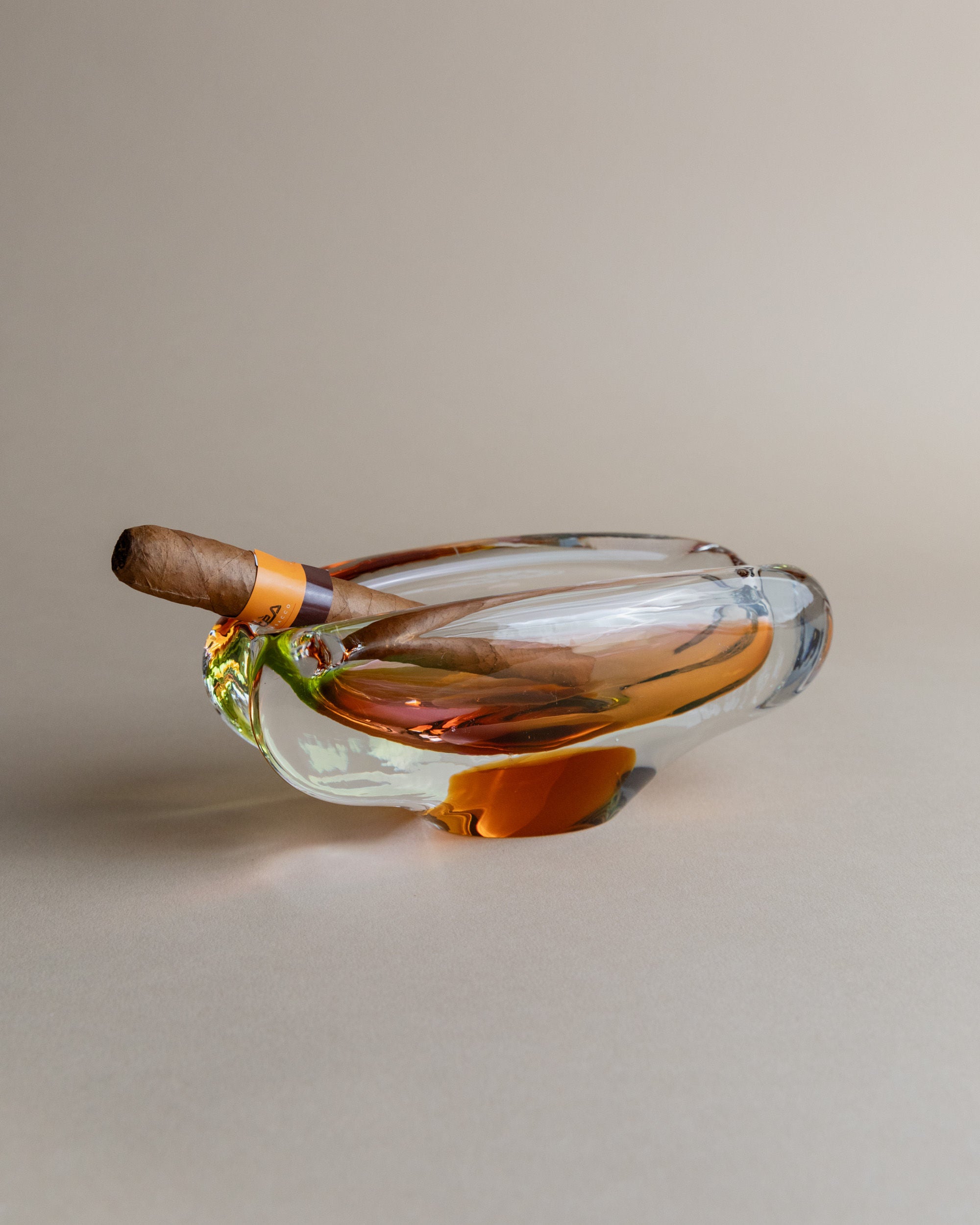 Glass ashtray by Josef Rozinek for Novy Bor