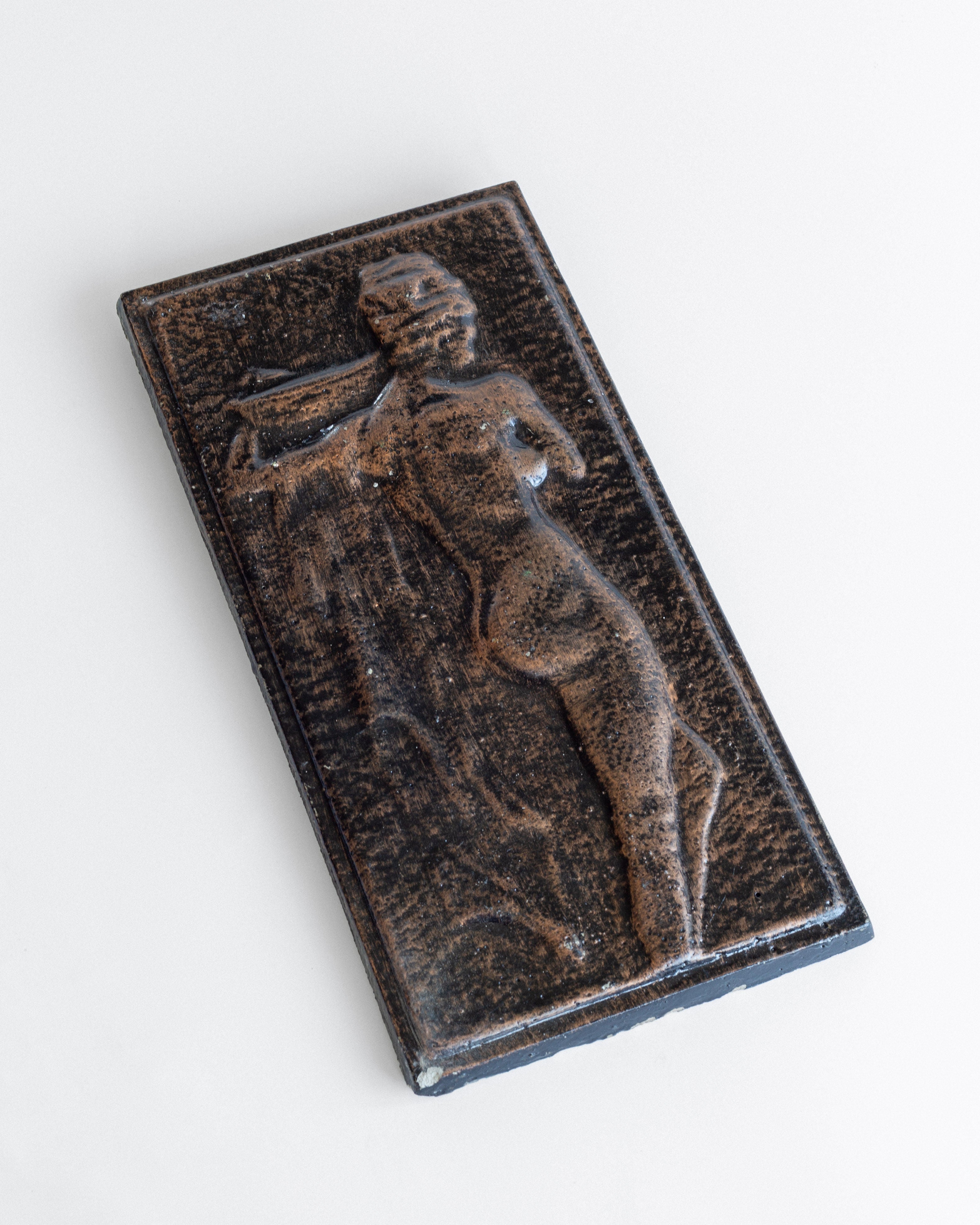Vintage Ceramic Female Figure Relief