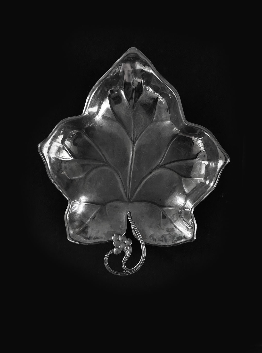 Silver-plated Wine Leaf Vide-poches 50's