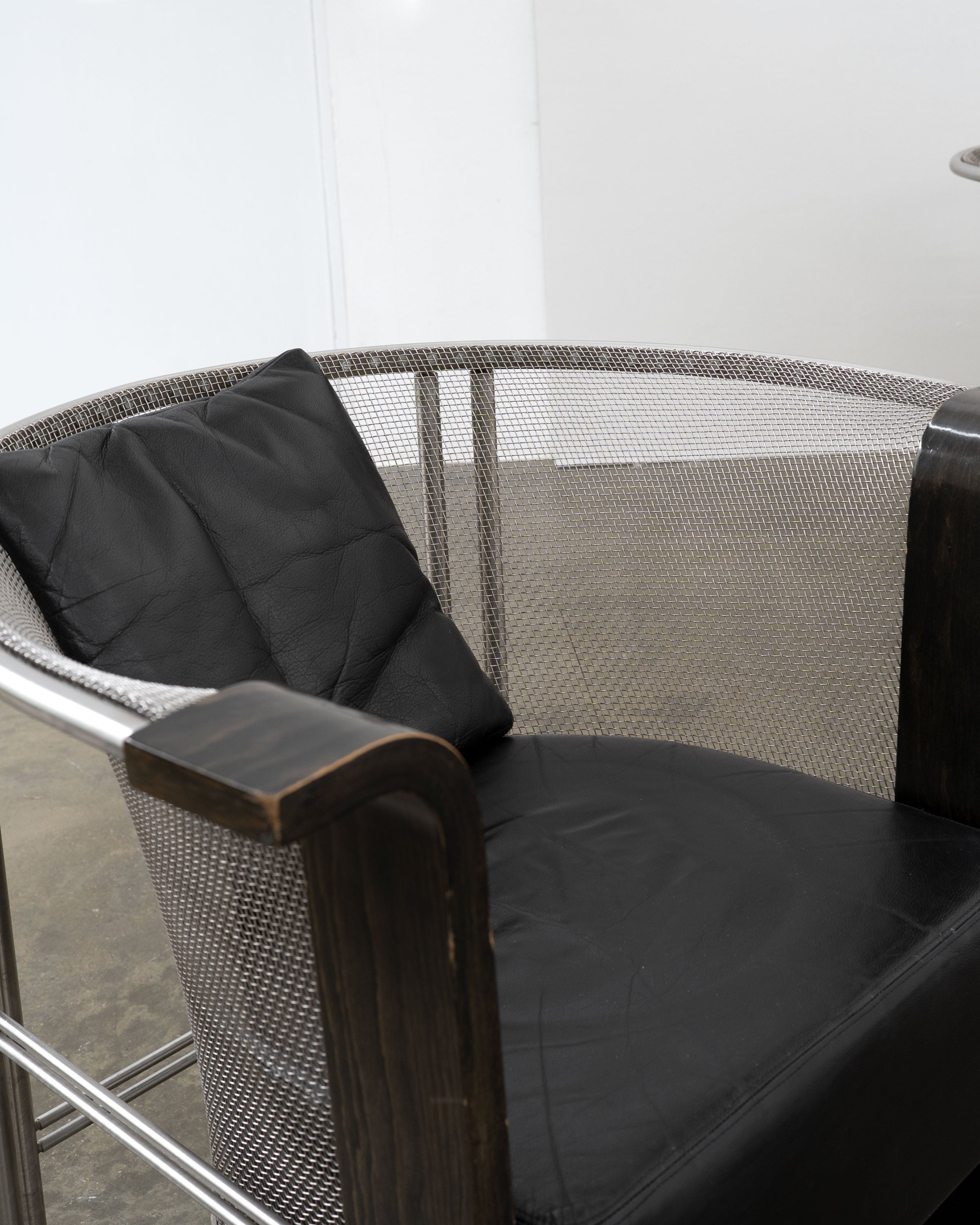 Postmodern Steel and Bentwood Armchair by Franco Bulfoni, 1990s