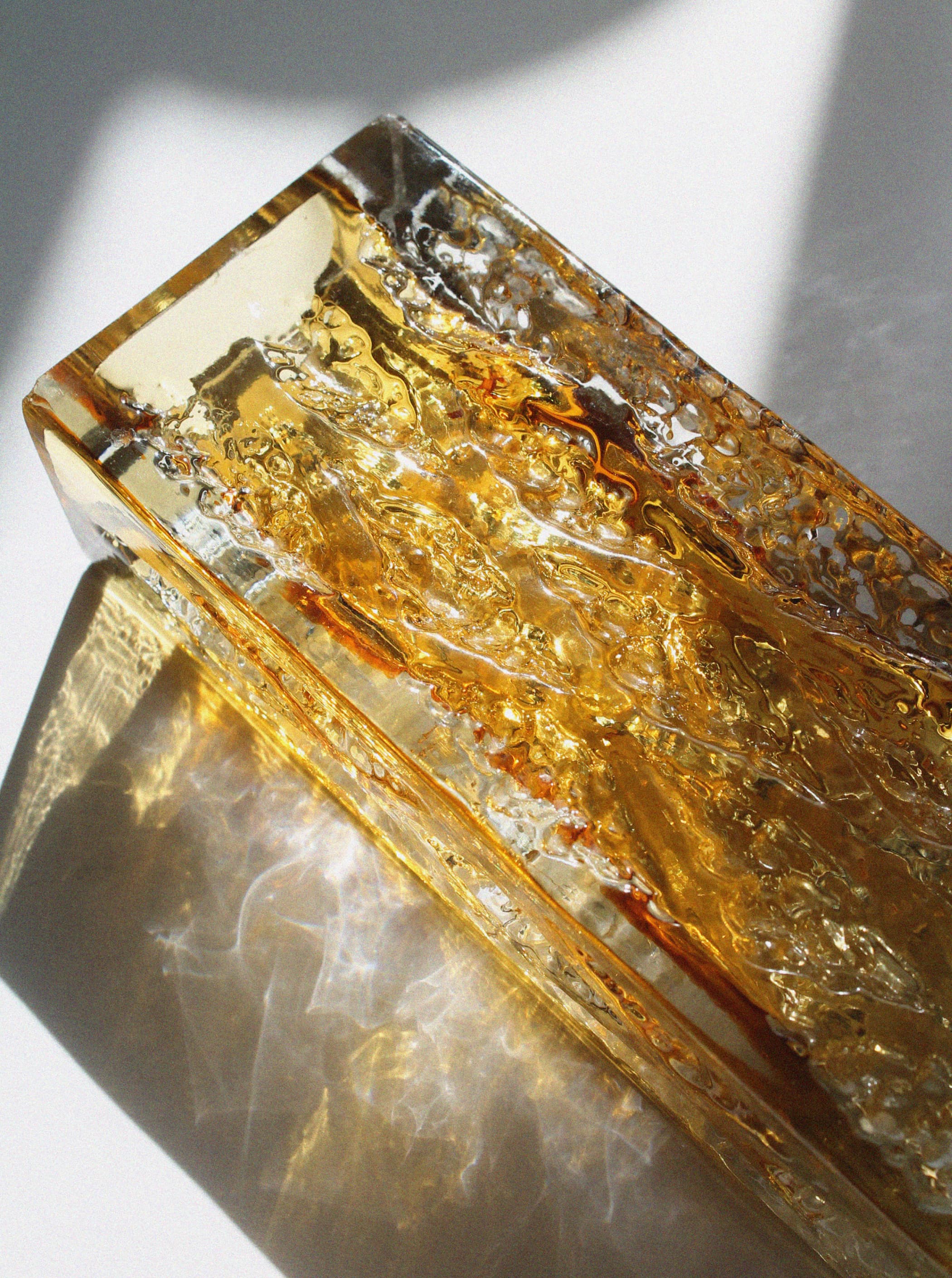 Kurt Wokan Ingrid Glashütte Crystal Amber Glass Vase