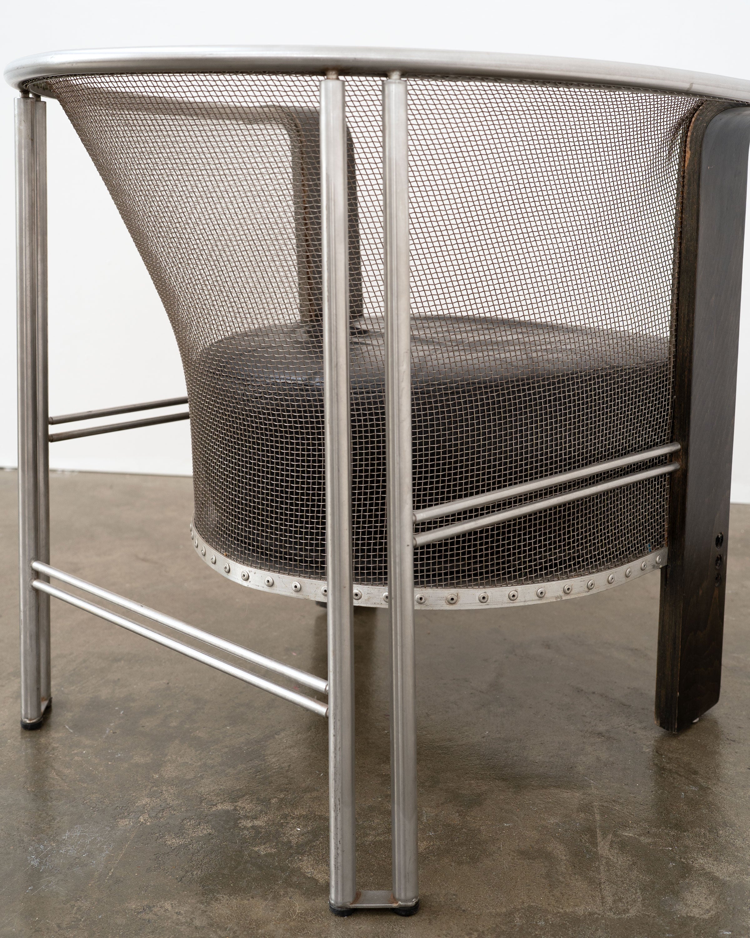 Postmodern Steel and Bentwood Armchair by Franco Bulfoni, 1990s
