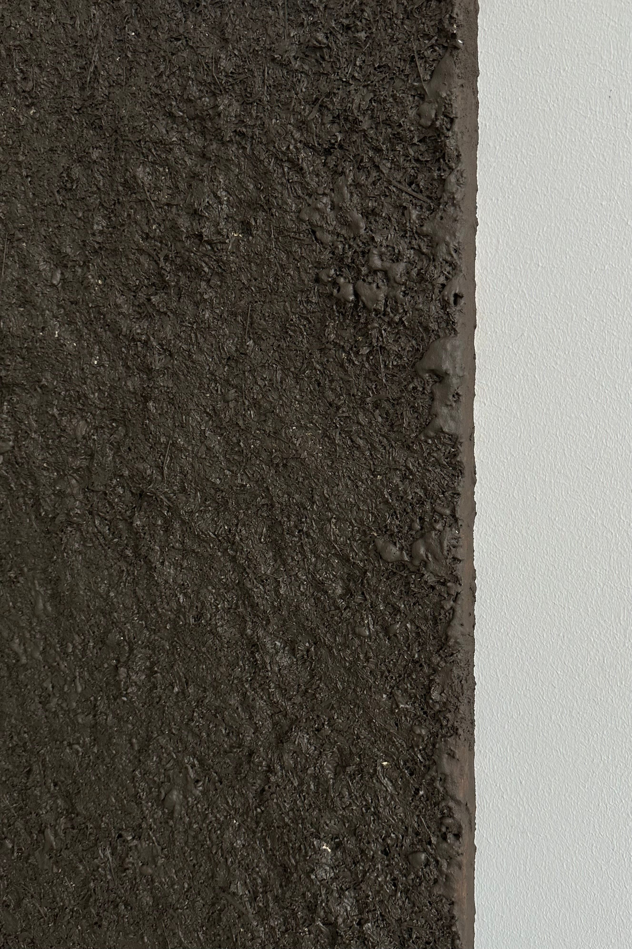 ARCHE 07' sculptural wall art — top view of textured dark surface