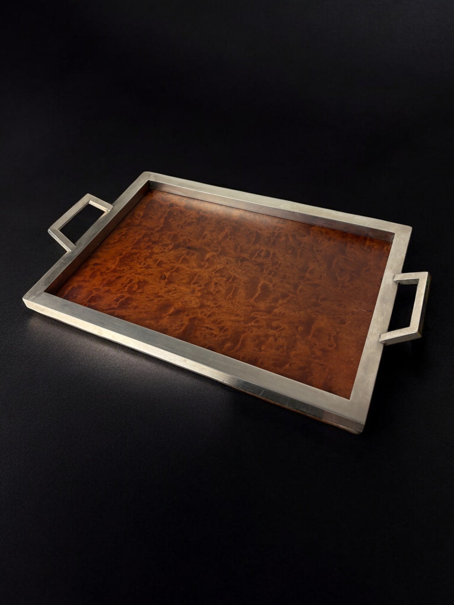 Dior Style Tray in Wood & Chromed | The Oblist