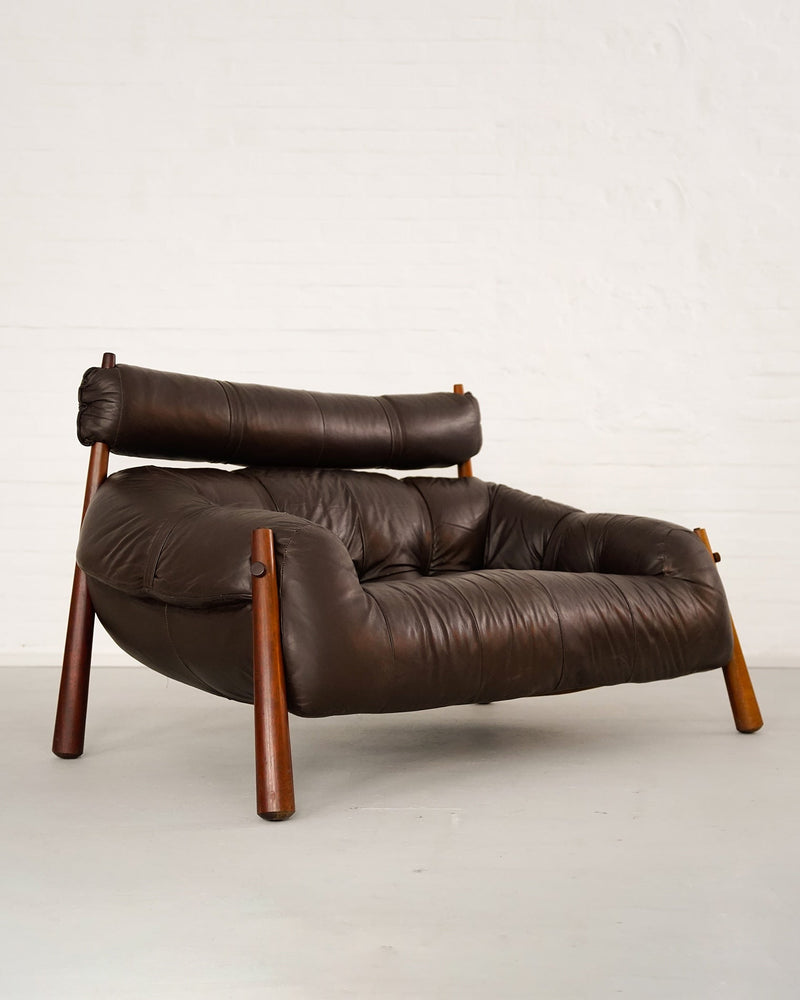 MP-81 2-seater Sofa by Percival Lafer | The Oblist — brown leather, modern design