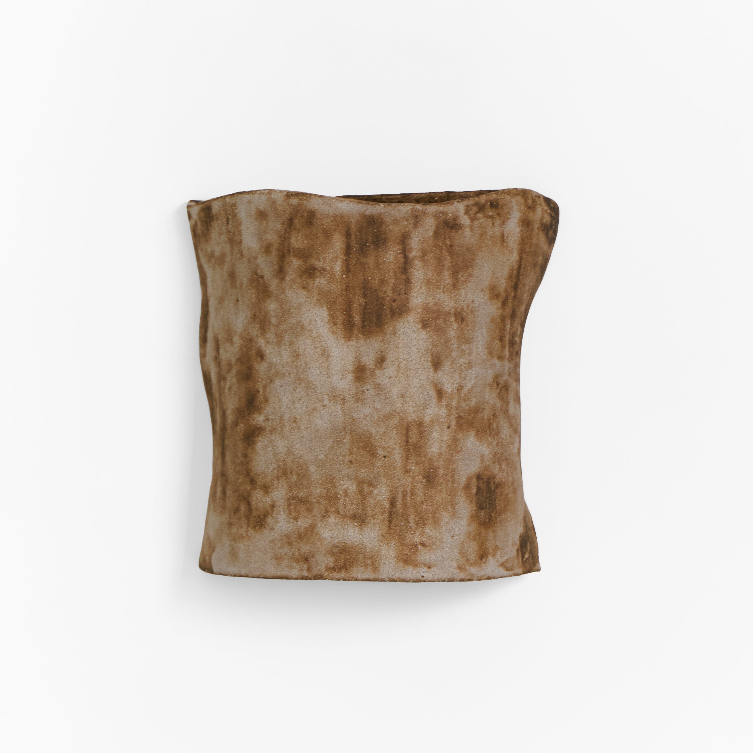 Papel Wall Light — front view of textured brown fabric shade