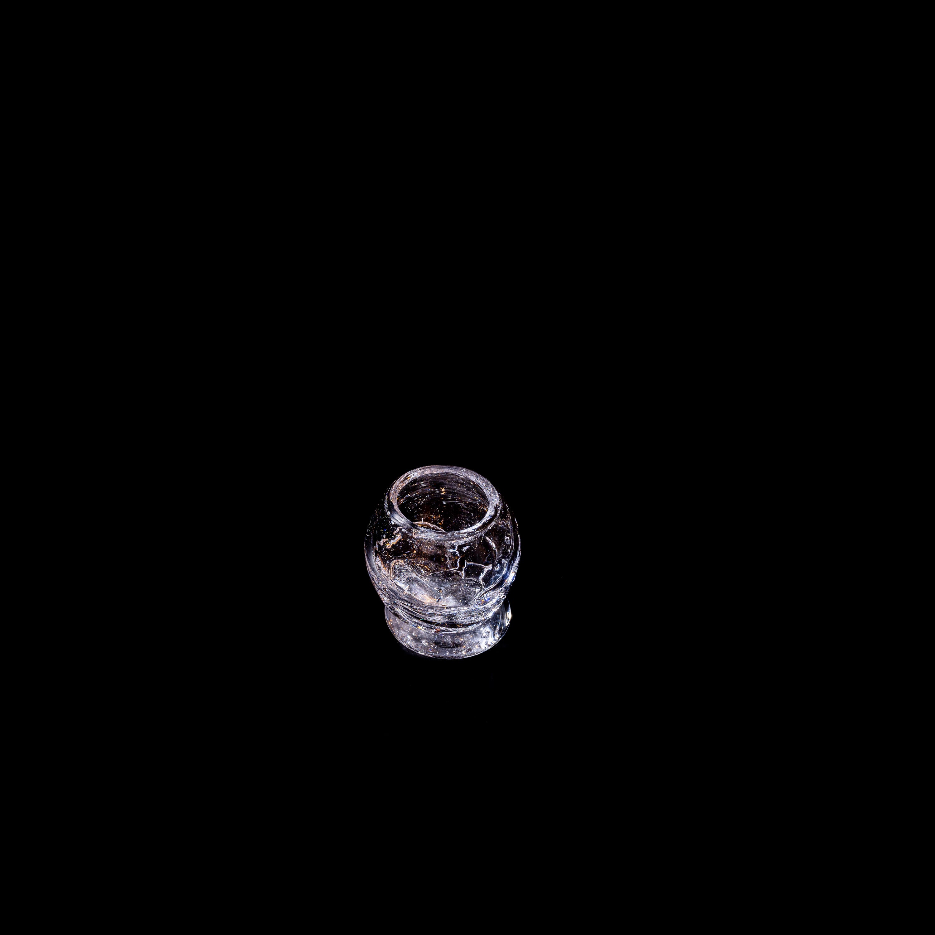 Organic Round Table Glass — top view of textured glass surface