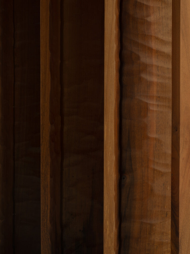 Small Perception Mirror — detail of wooden frame texture