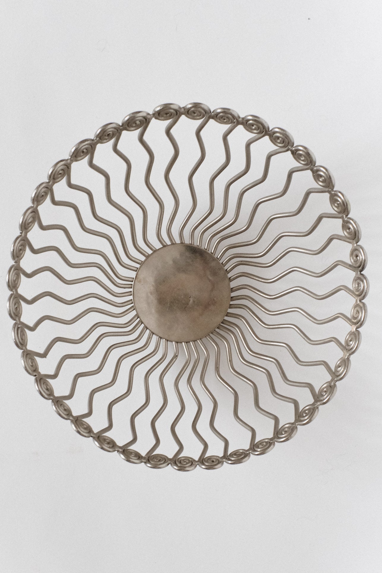 Large Decorative Bowl — top view of metal wire design