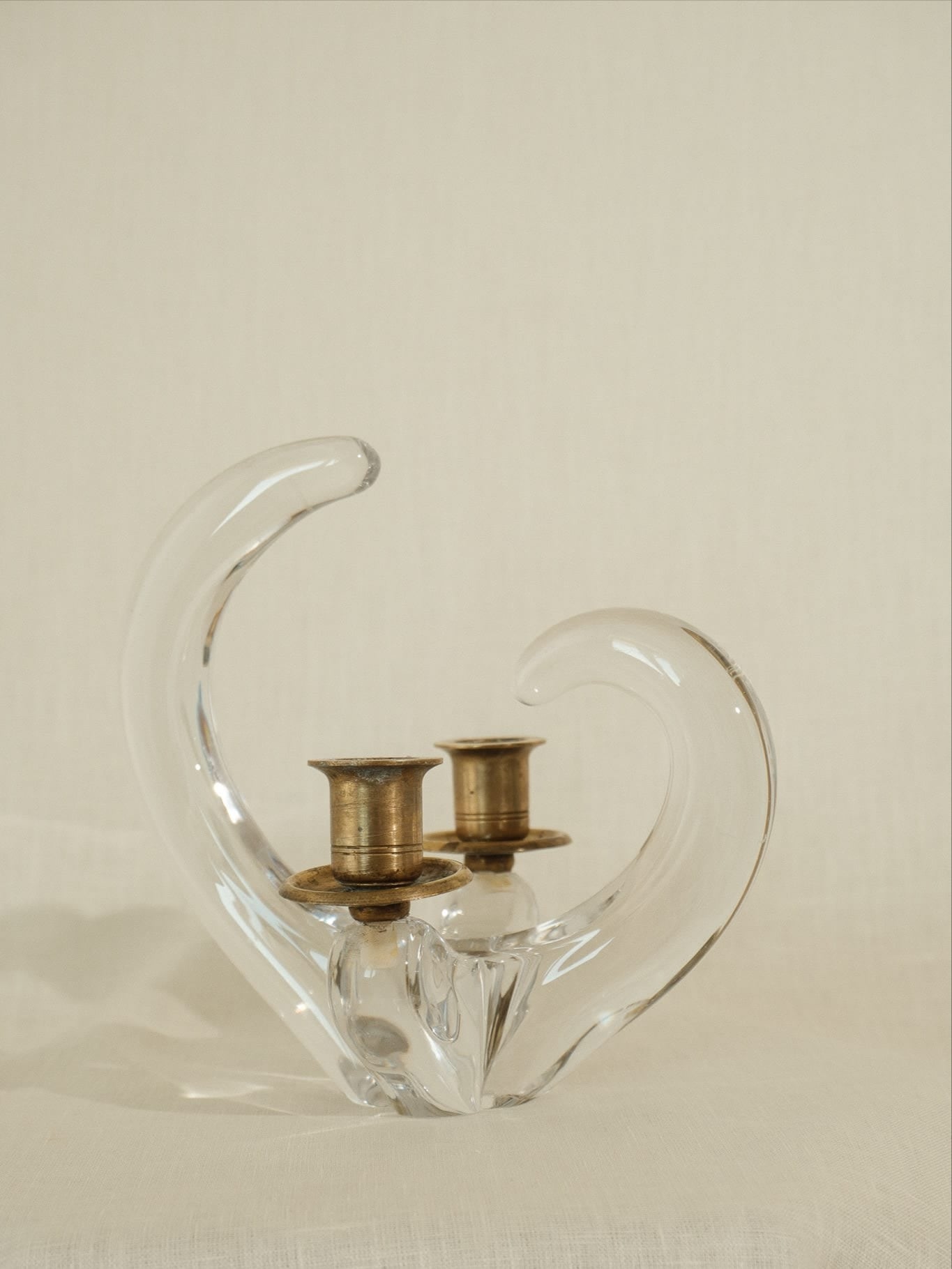 Schneider Crystal Double Candlestick — detail view