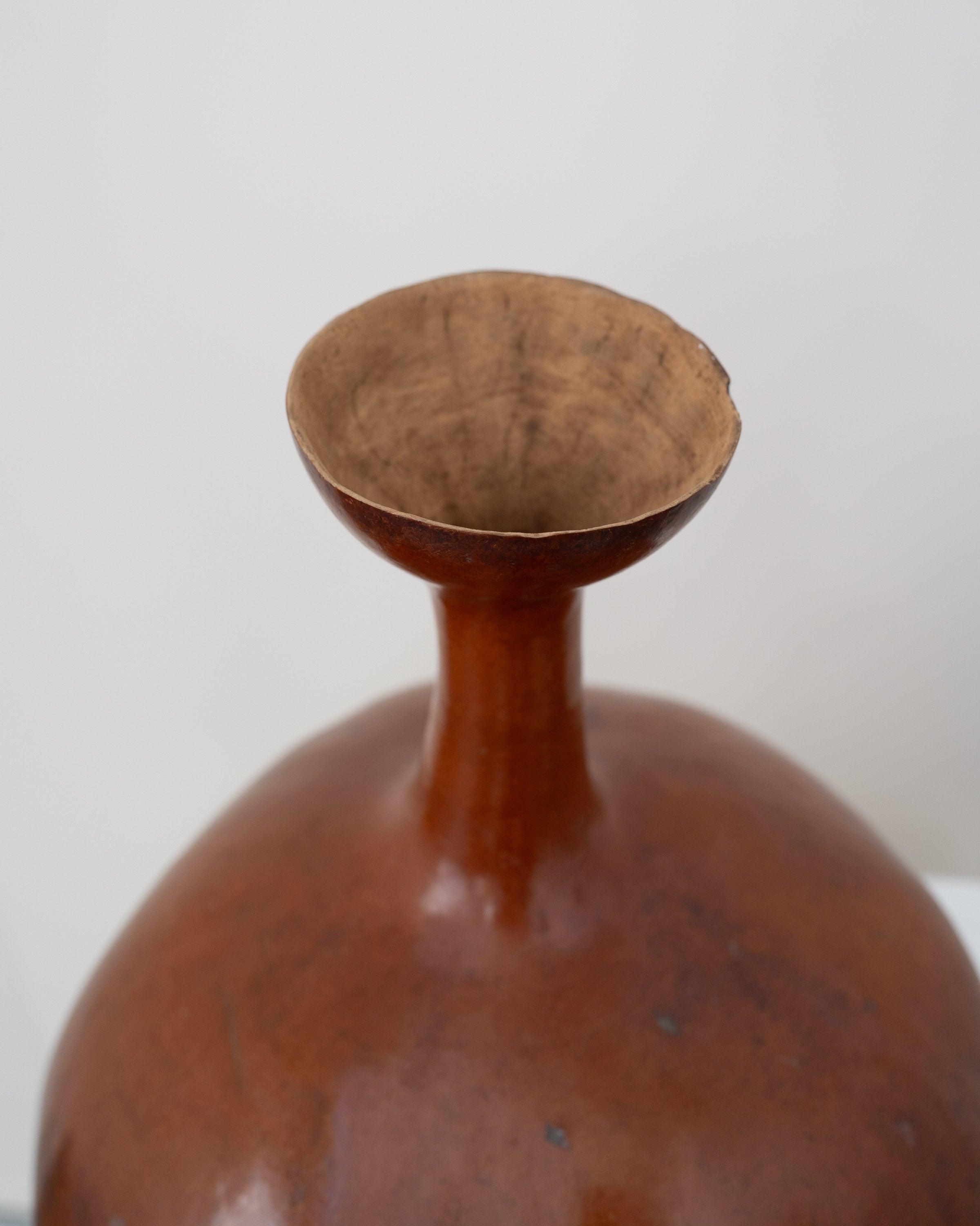 Vintage Sculptural Tutsi Gourd Vessel Vase Sculpture — lifestyle setting