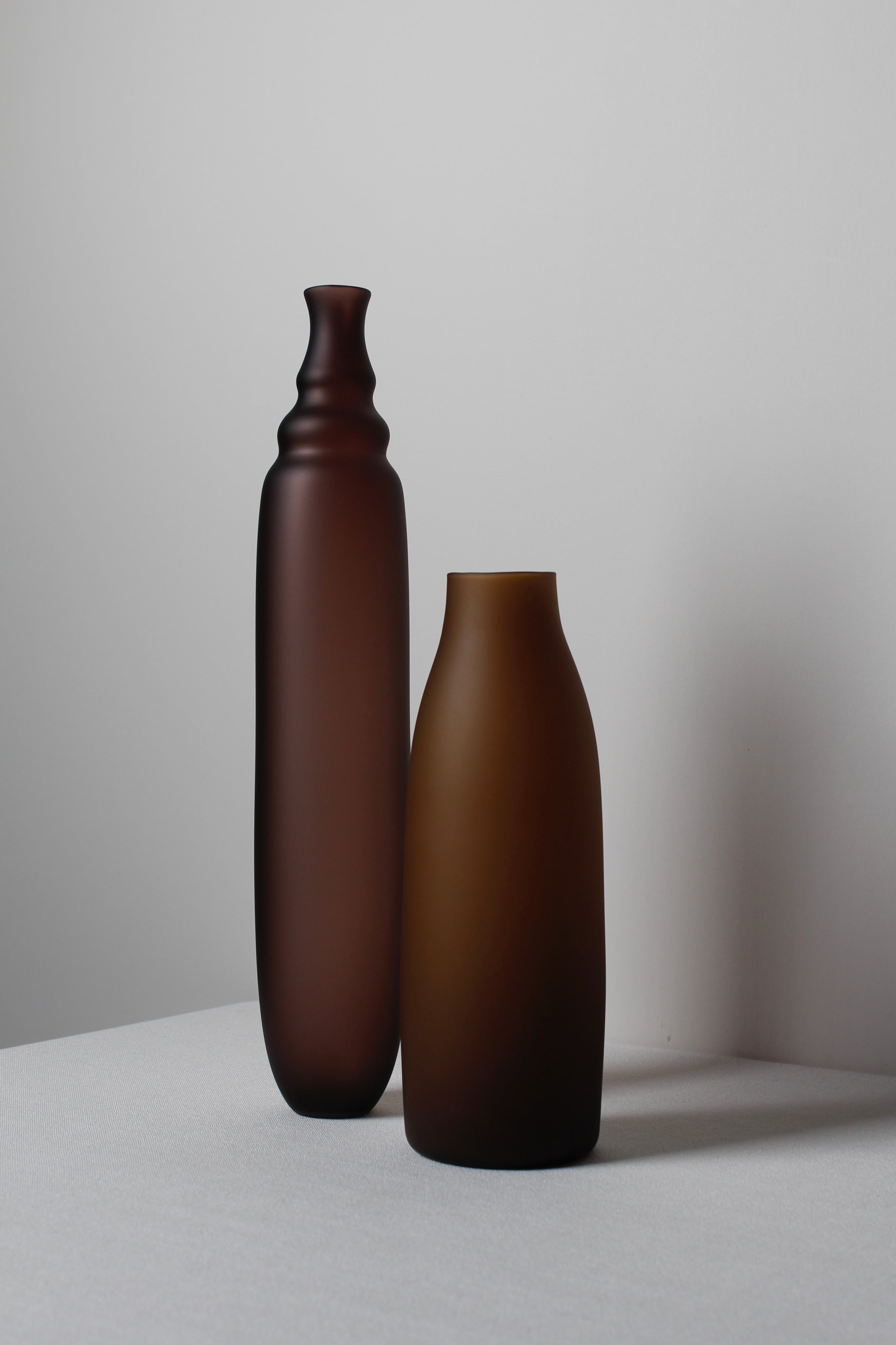 XL Vase in Chocolate — side angle