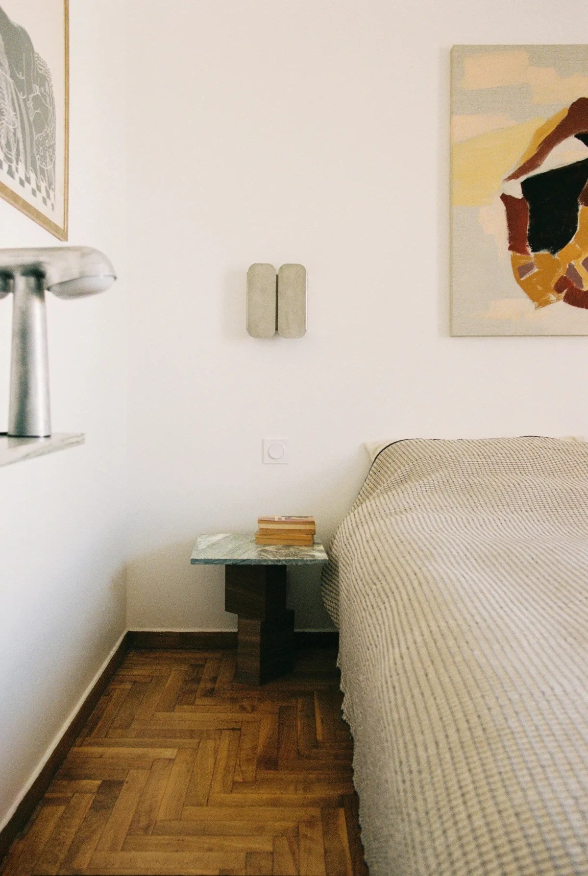 Wall Lamp - 1.0 - Double -Stainless Steel — mounted beside bed in modern bedroom