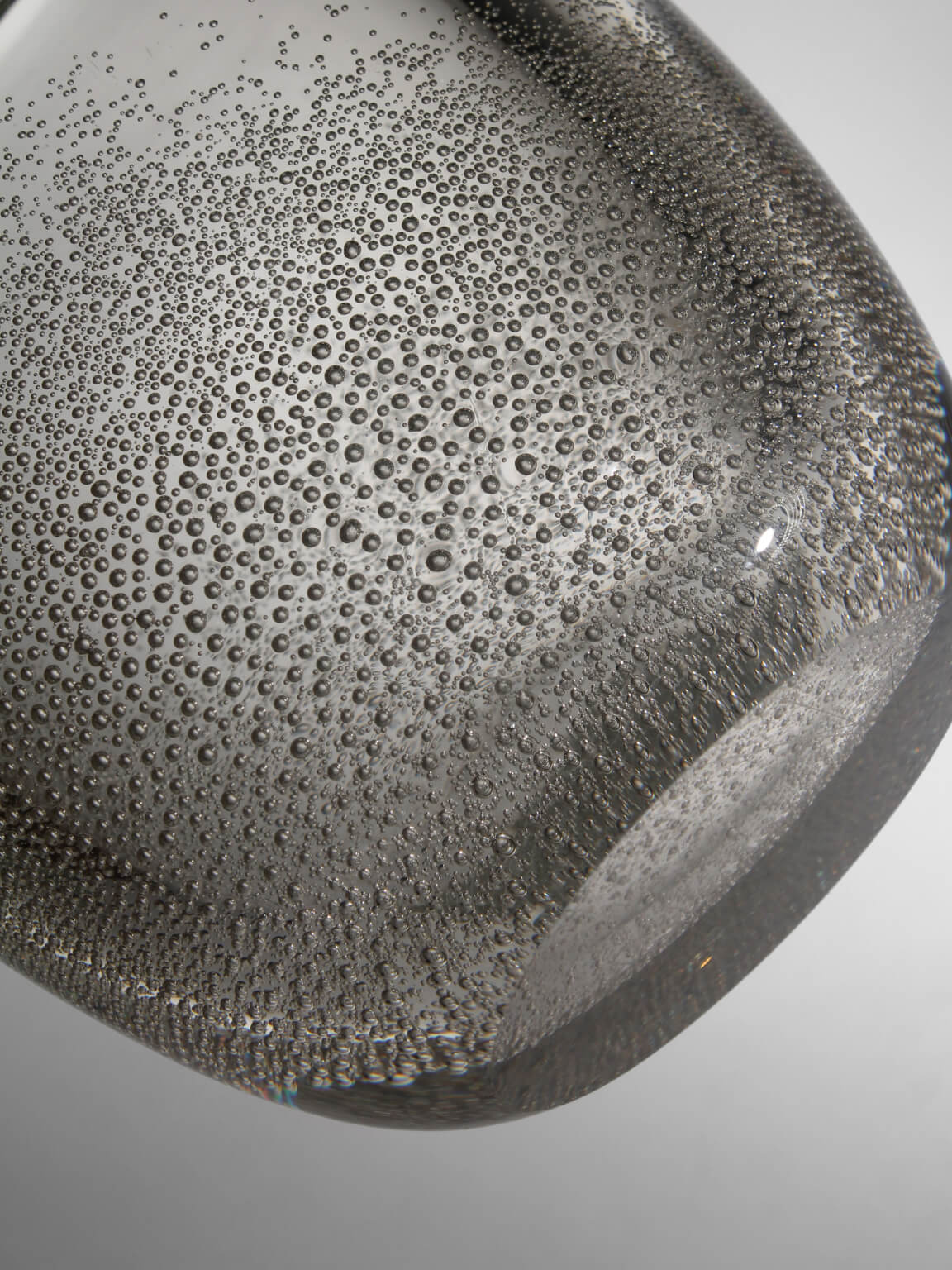 Vintage Swedish Crystal Bubbles Glass Vase, 1960s — close-up