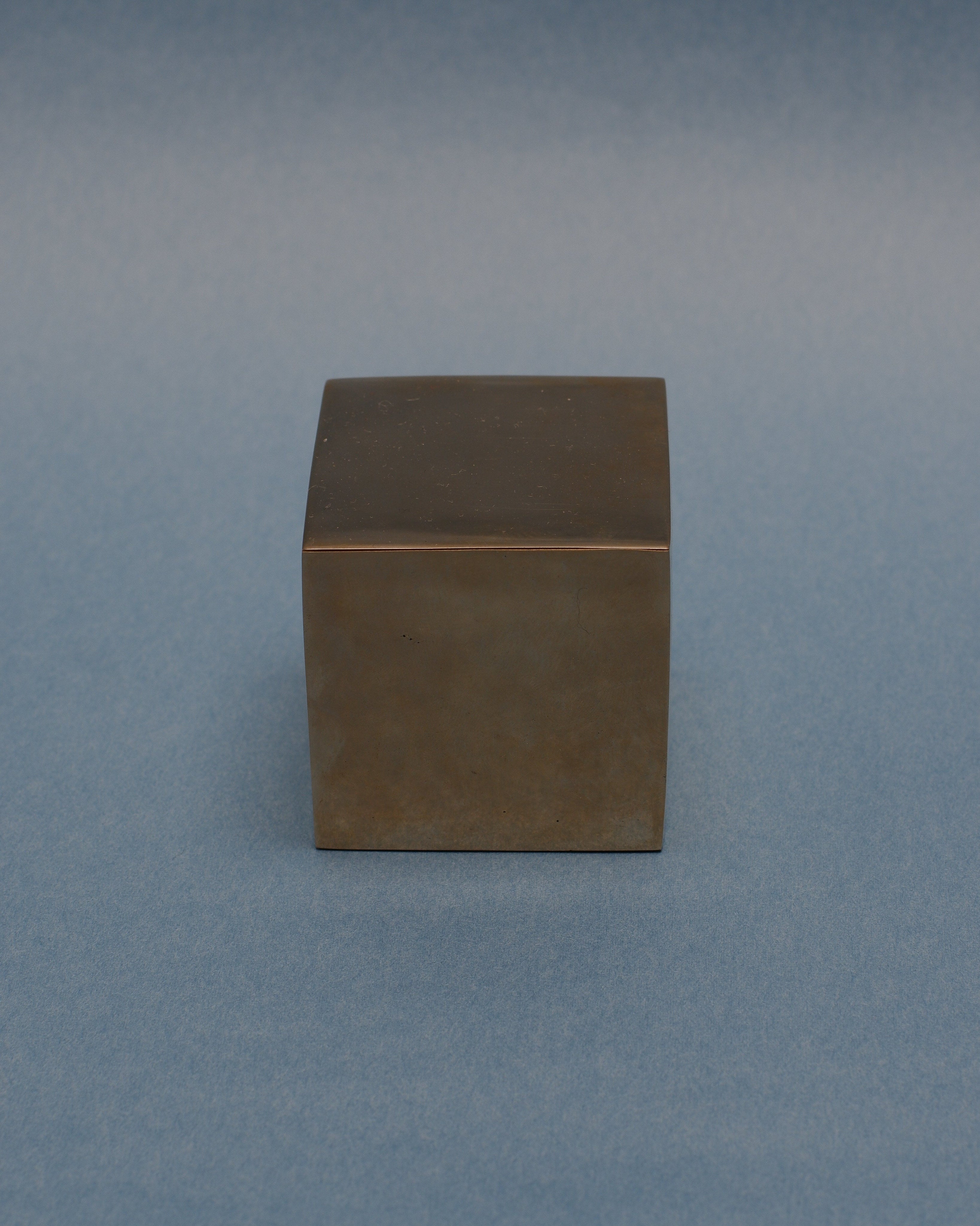 CUBE Cabinet Knob Large — back view of bronze surface