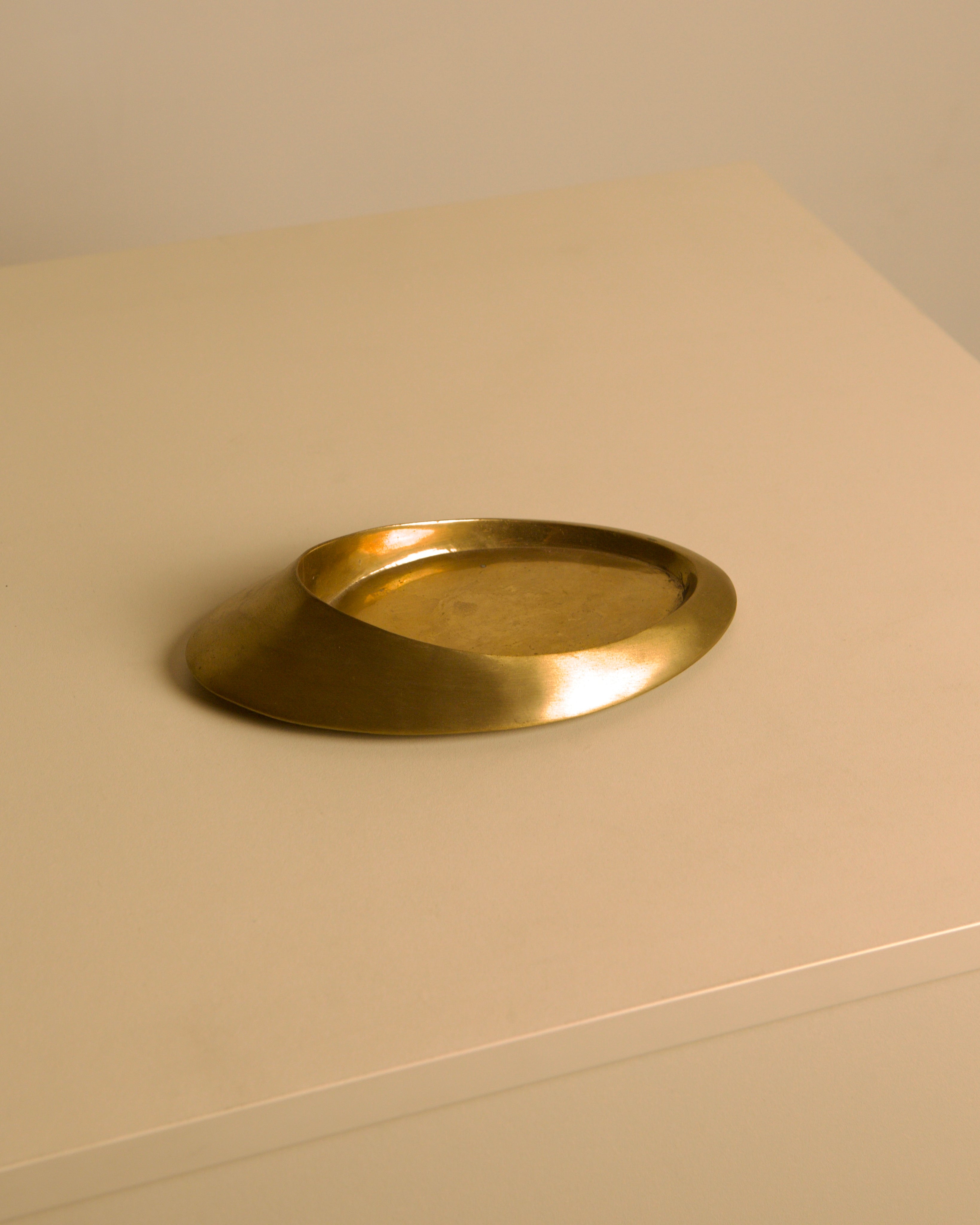 Italian bronze catch-all tray, 1960s — side angle