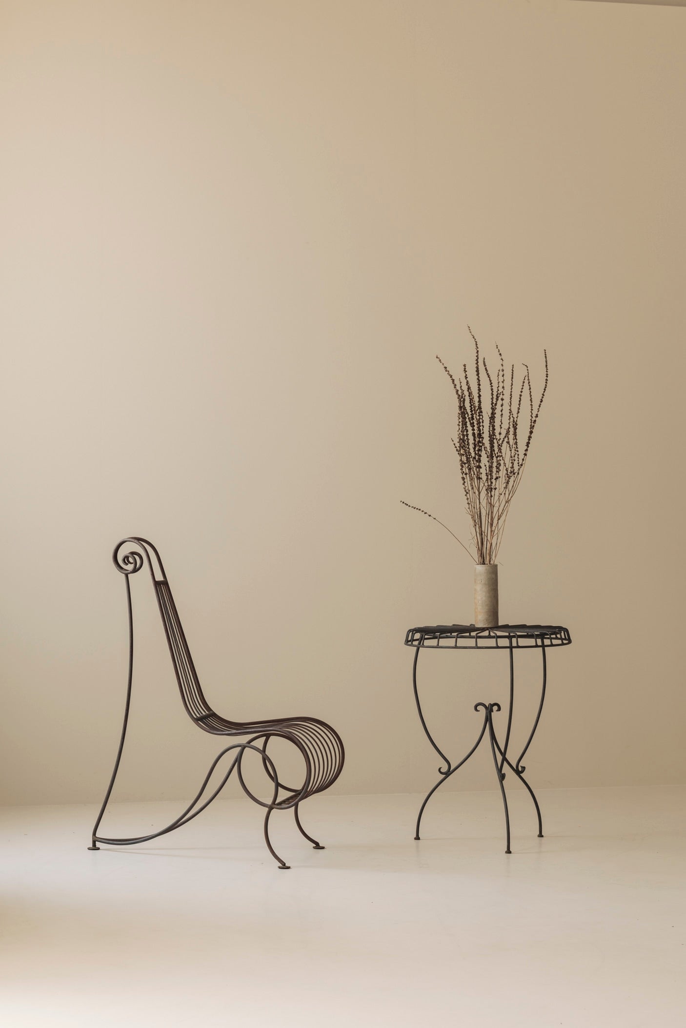 Wrought Iron Side Table attributed André Dubreuil, France 1986 — view 9