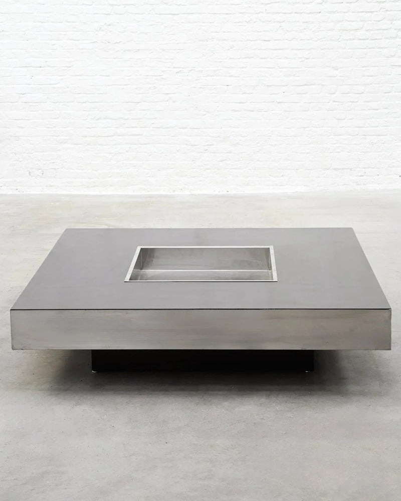Chrome Coffee Table, 1970s by Introverso | The Oblist — stainless steel, modern design