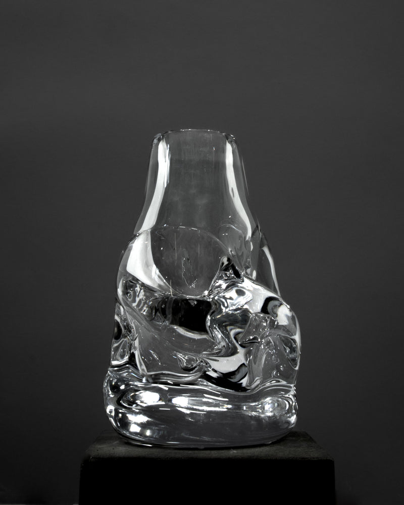 Hand-blown Glass Vase — close-up of clear glass texture